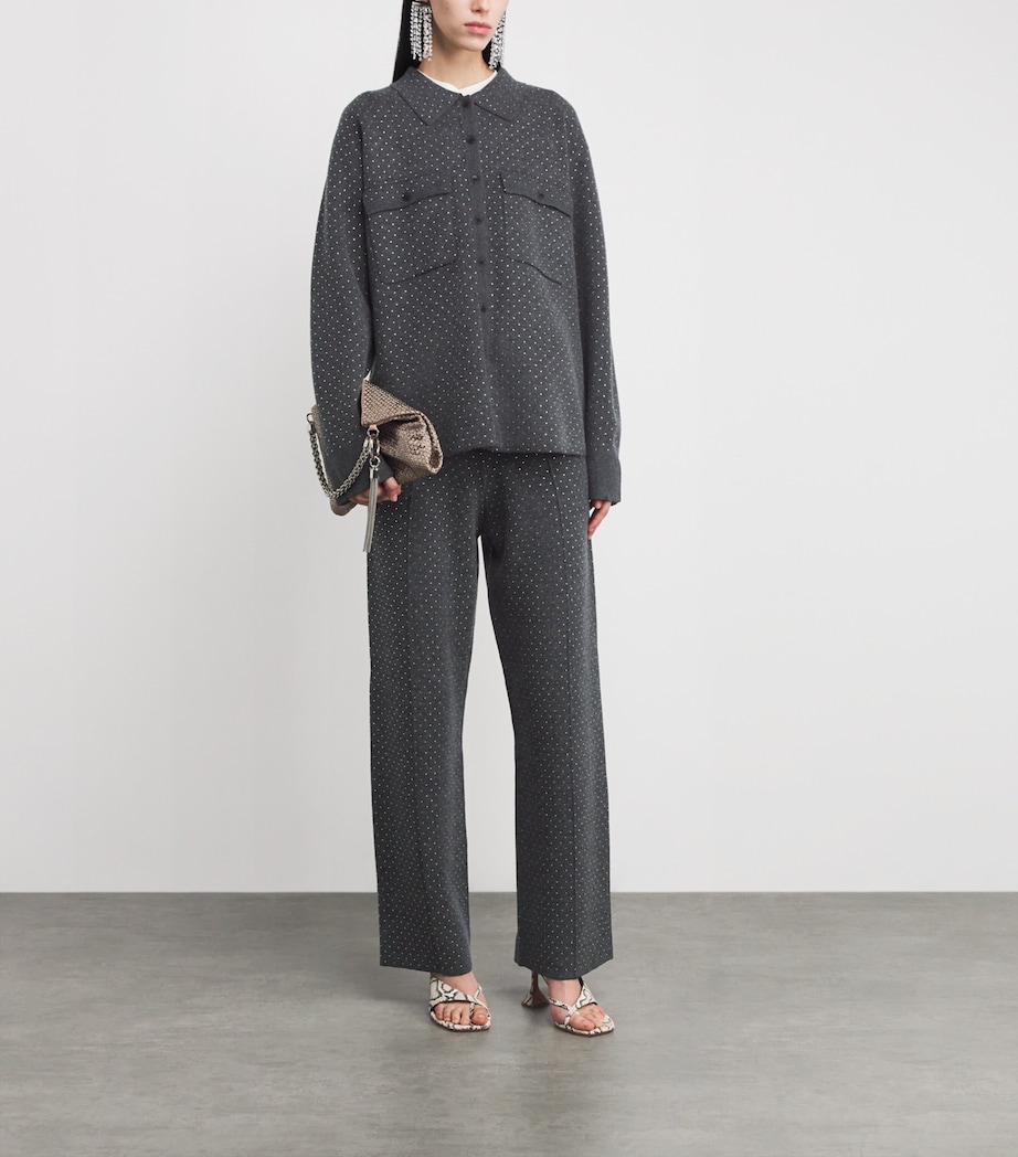 Crystal-Embellished Cardigan CHARCOAL GREY Image 2