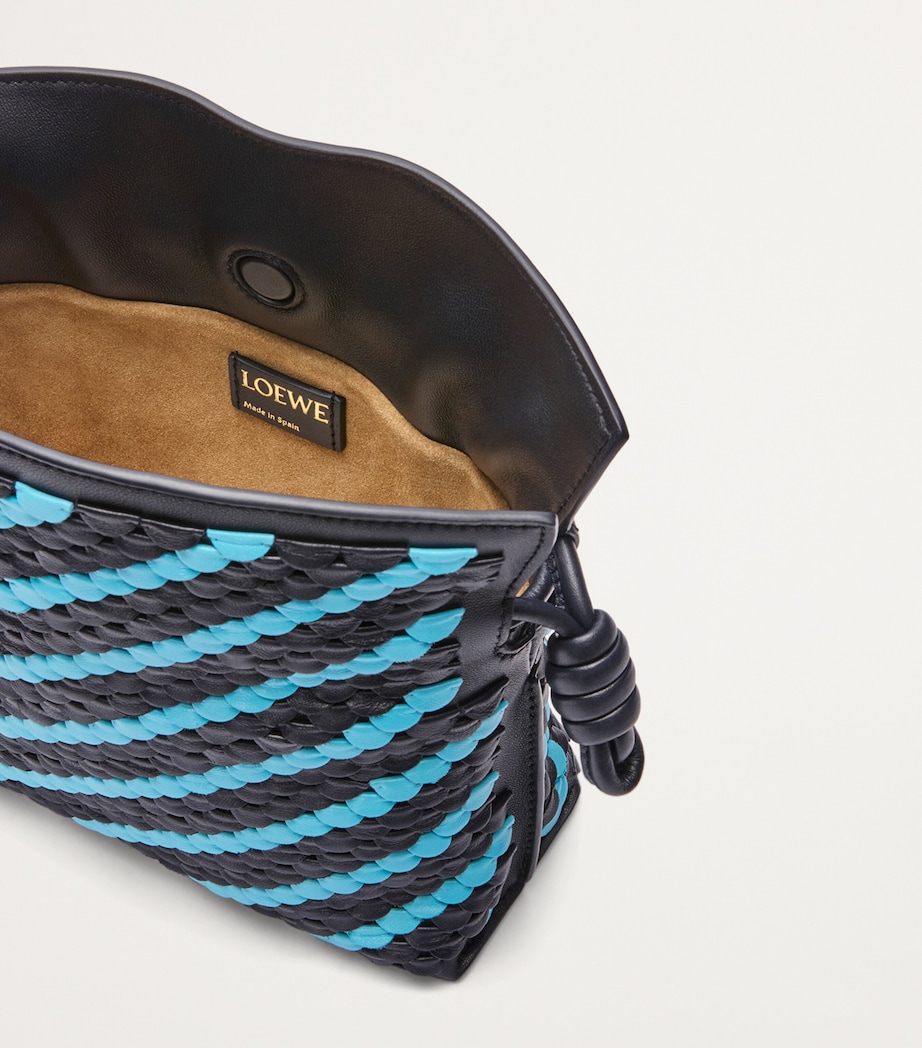 Mini Leather Scales Flamenco Clutch DARK INK/SKY BLUE Image 5