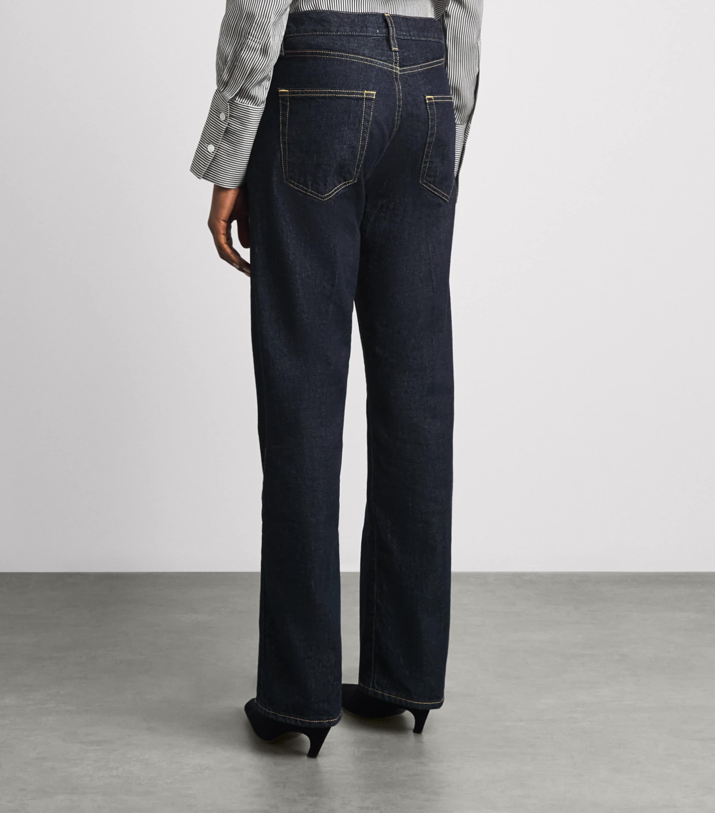 FRAME Womens The Vertical Straight Jeans Rinse Image 5