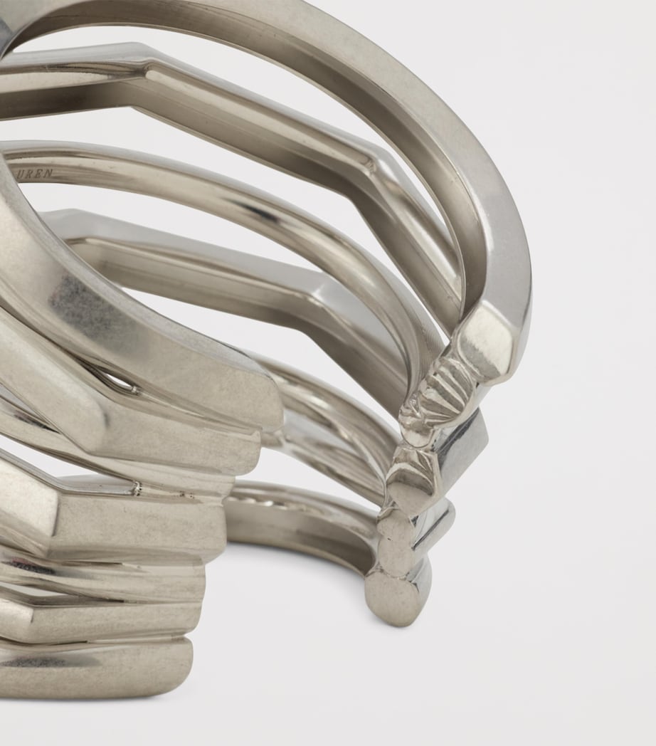 Ralph Lauren Collection Brass Orbit Cuff Antique Silver Vinta Image 2