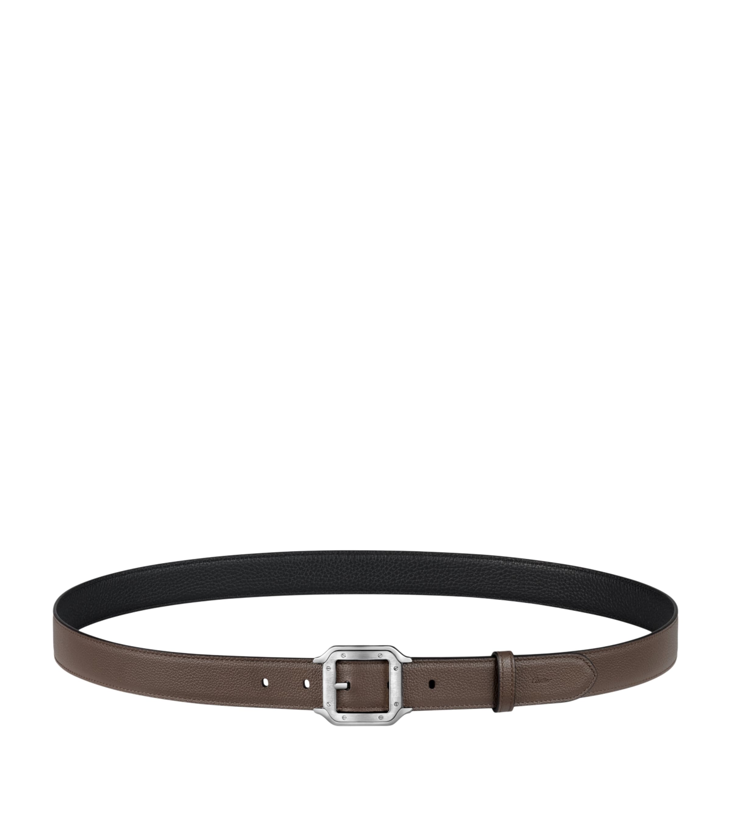 Cartier Leather Santos de Cartier Belt Black Pepper Grey Image 1