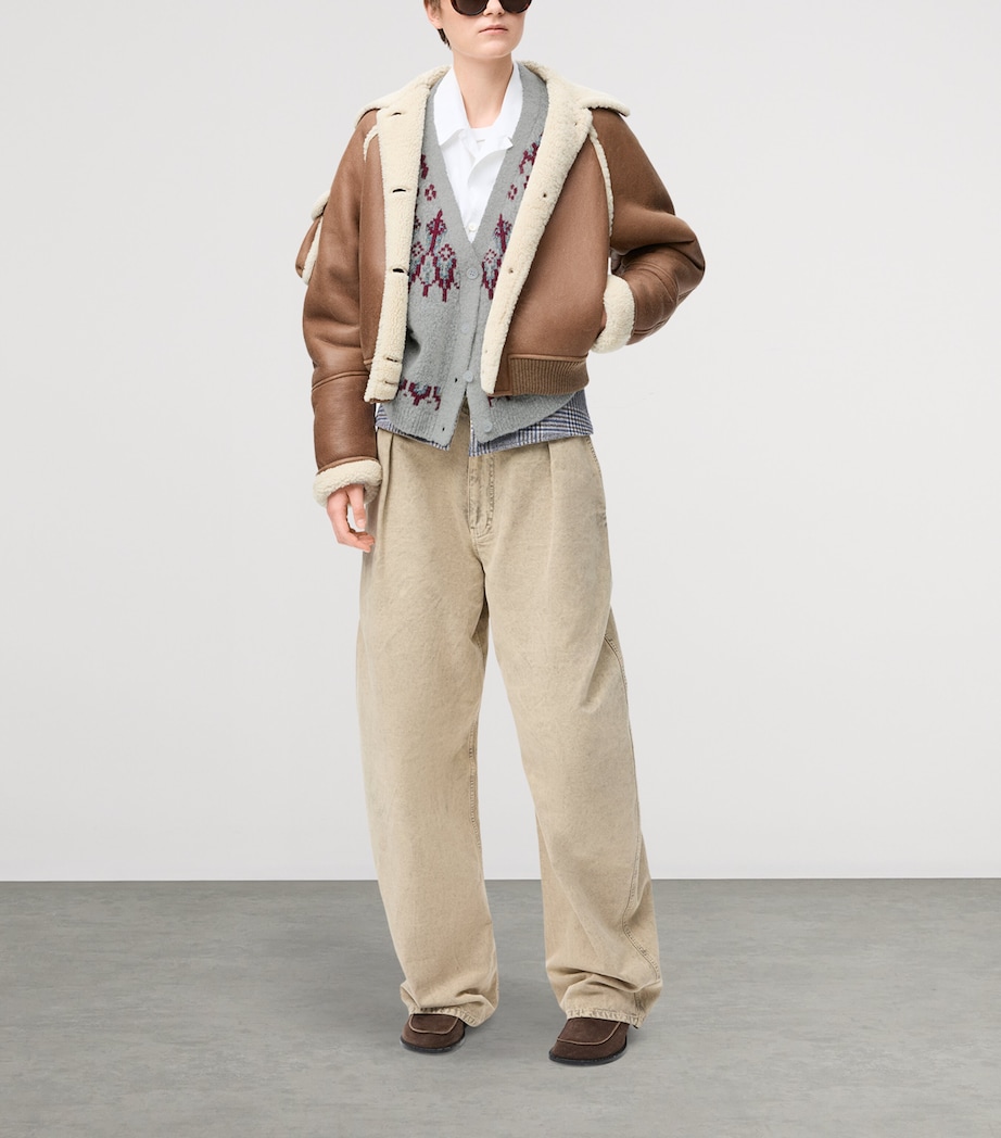 Wool-Blend Sequinned Fair Isle Cardigan LIGHT GREY Image 2