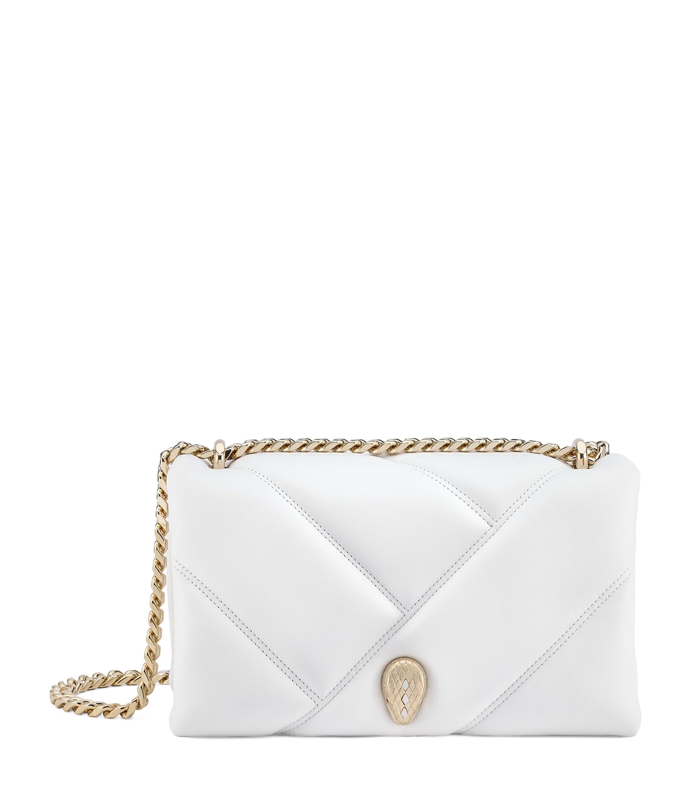 Leather Serpenti Cabochon Cross-Body Bag WHITE Image 1