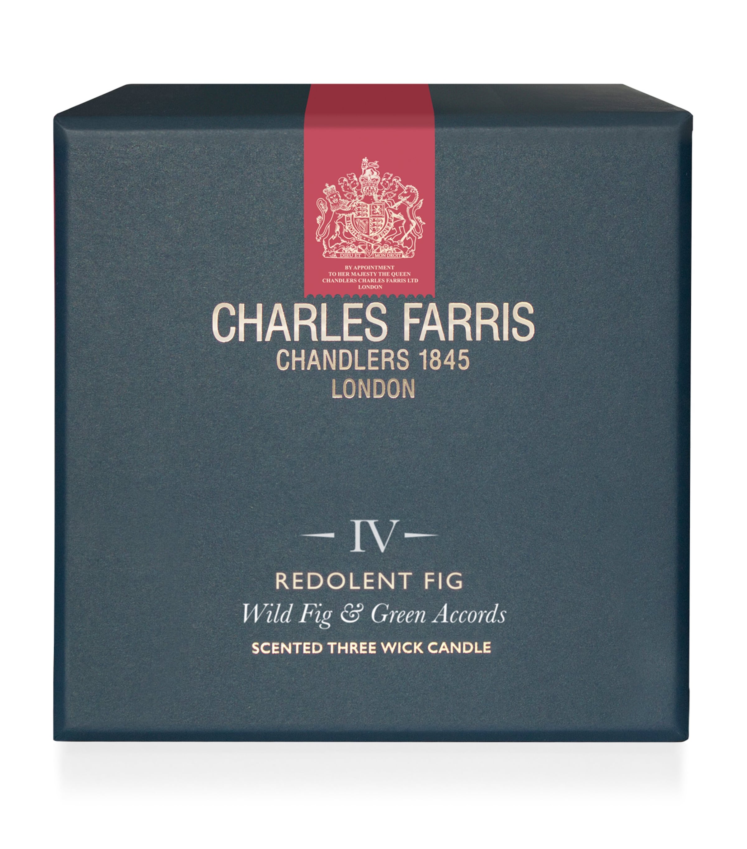 Charles Farris Redolent Fig Scented Candle (640g) Navy Image 2