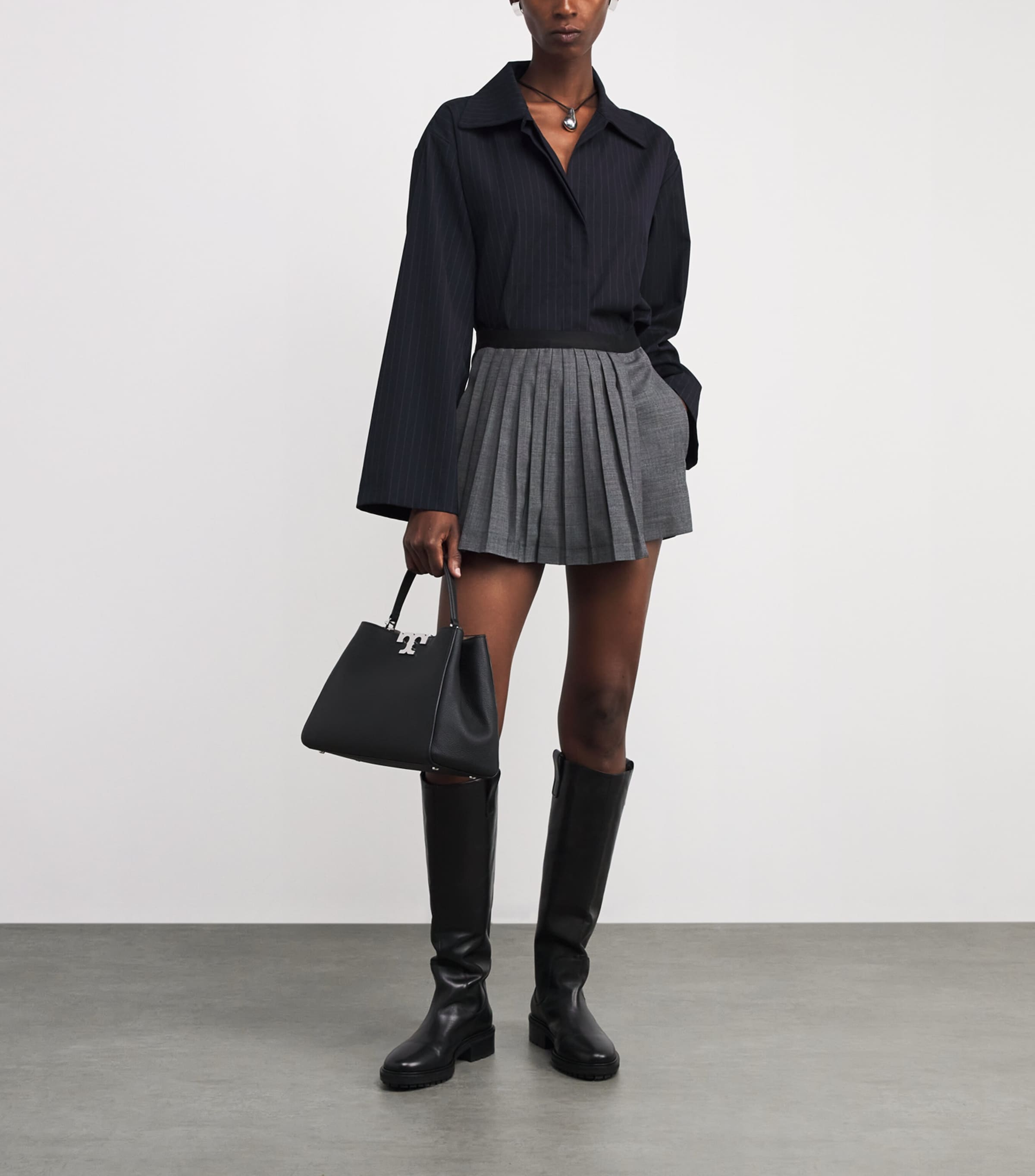 Pleated Mini Skort GREY Image 2