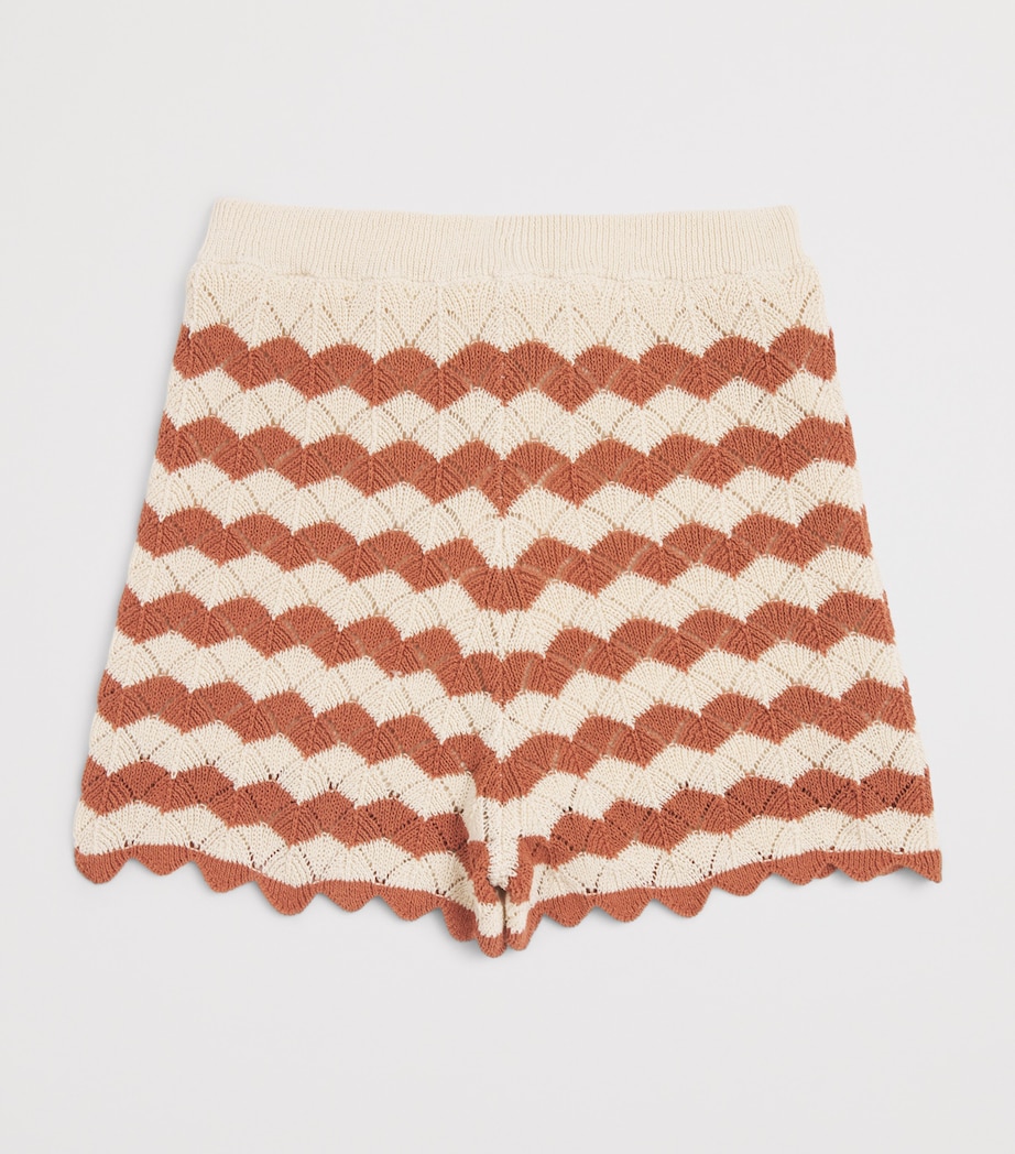 Zimmermann Kids Knitted Indra Shorts (2-12 Years) Tan/ecru Image 2