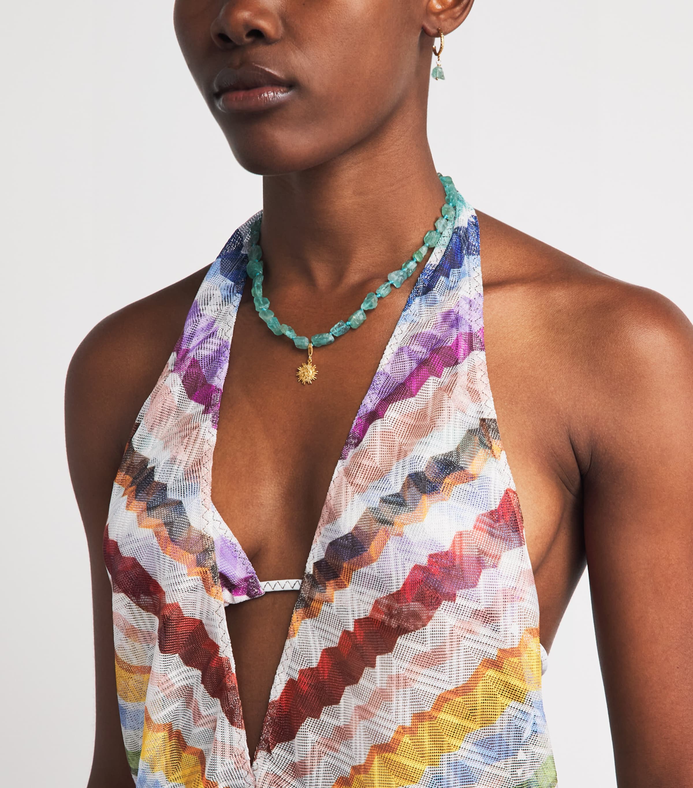 Missoni Womens Zigzag Plunge Playsuit Multicolor Image 5