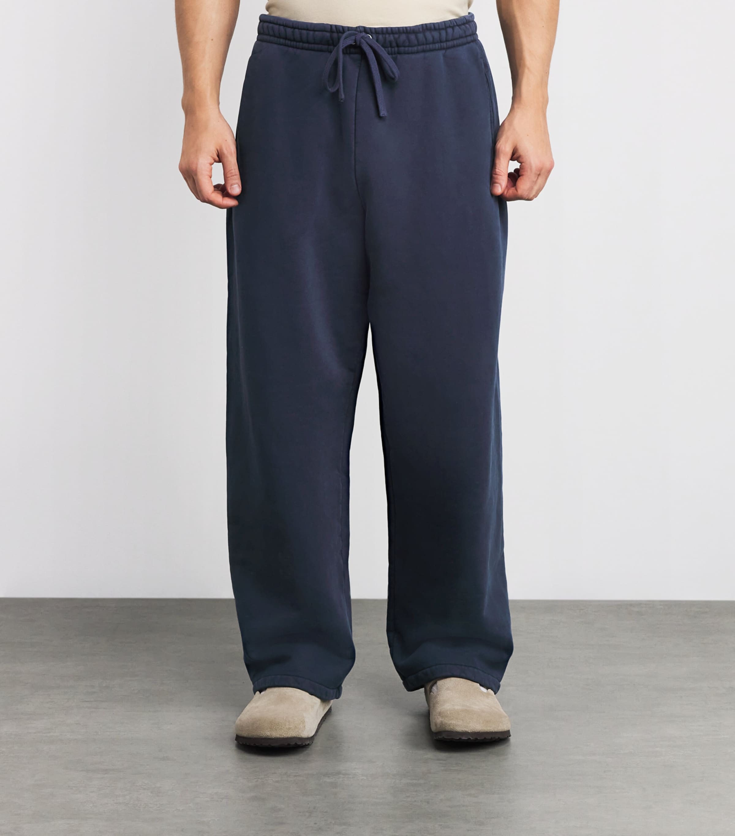 Cotton Fleece Cuffed Sweatpants NAVY Image 3