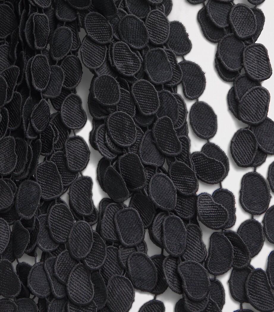 Lace Fringe Orlo Midi Skirt DBLK BLACK Image 5