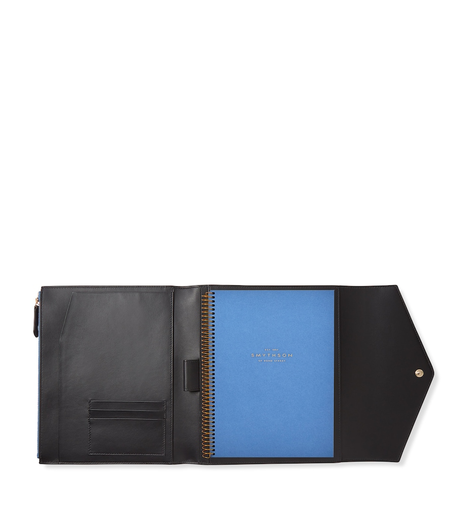 Leather Panama A5 Writing Folder NILE BLUE Image 2