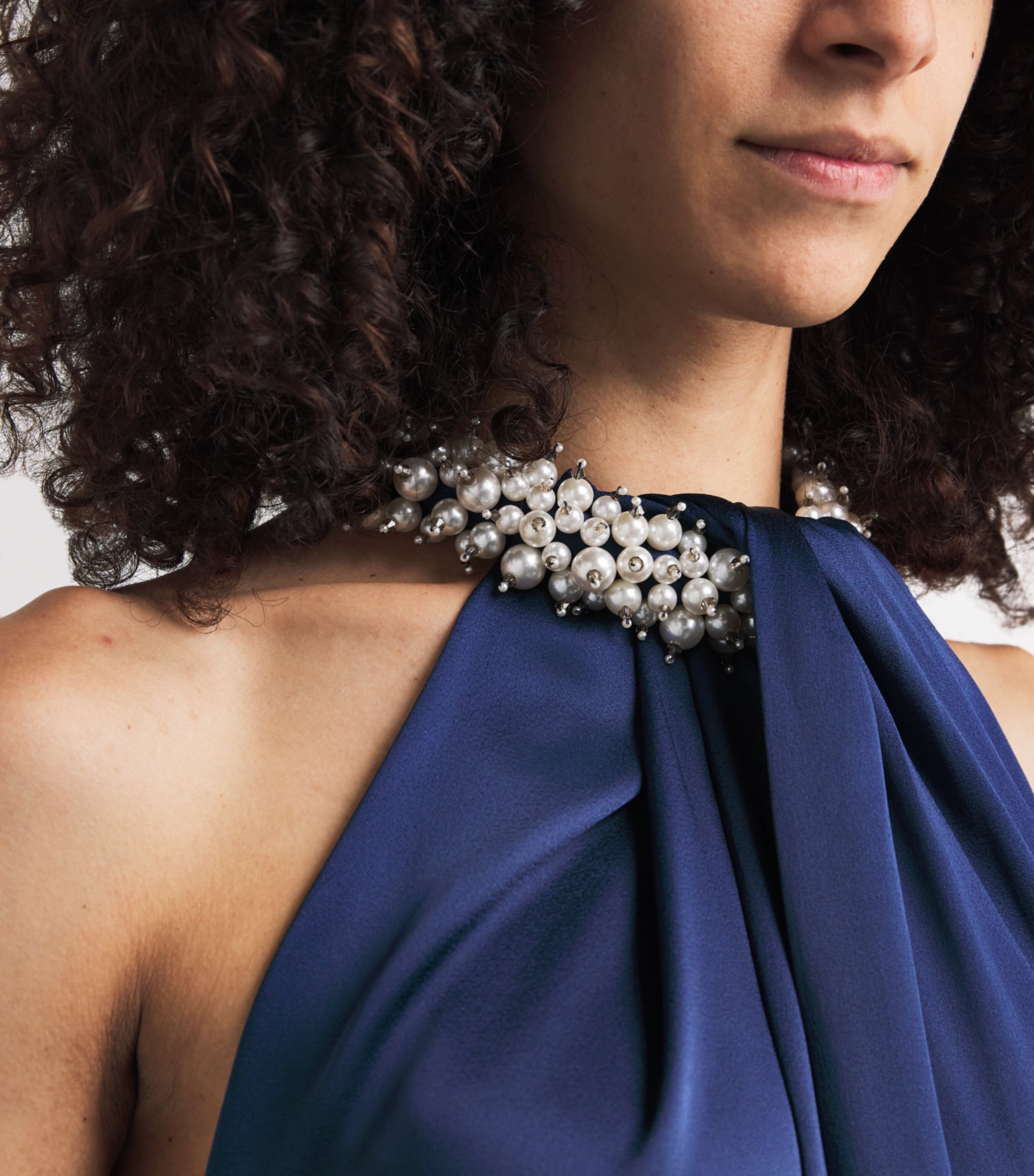 Satin Halterneck Jumpsuit 4000 NAVY Image 6