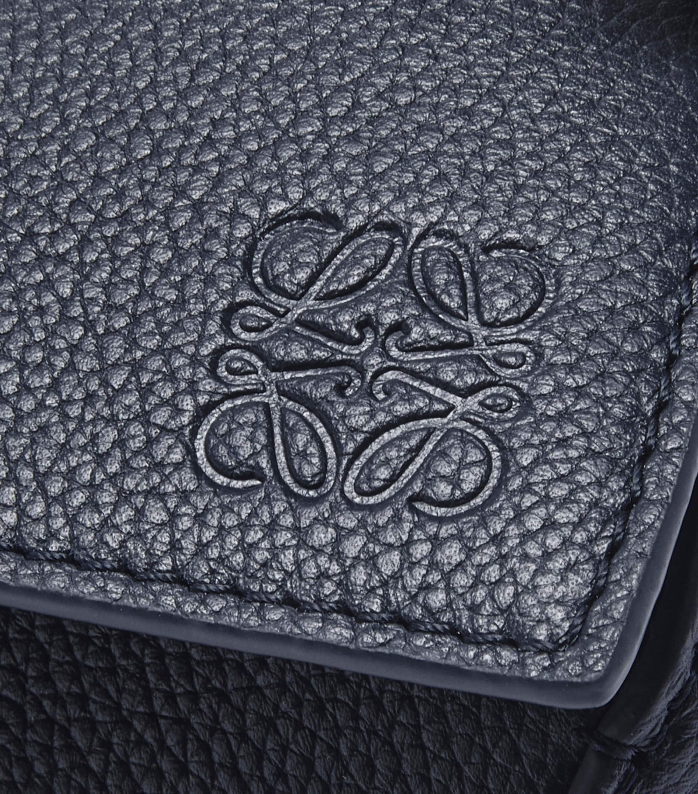 Small Leather Puzzle Edge Top-Handle Bag DEEP NAVY Image 8