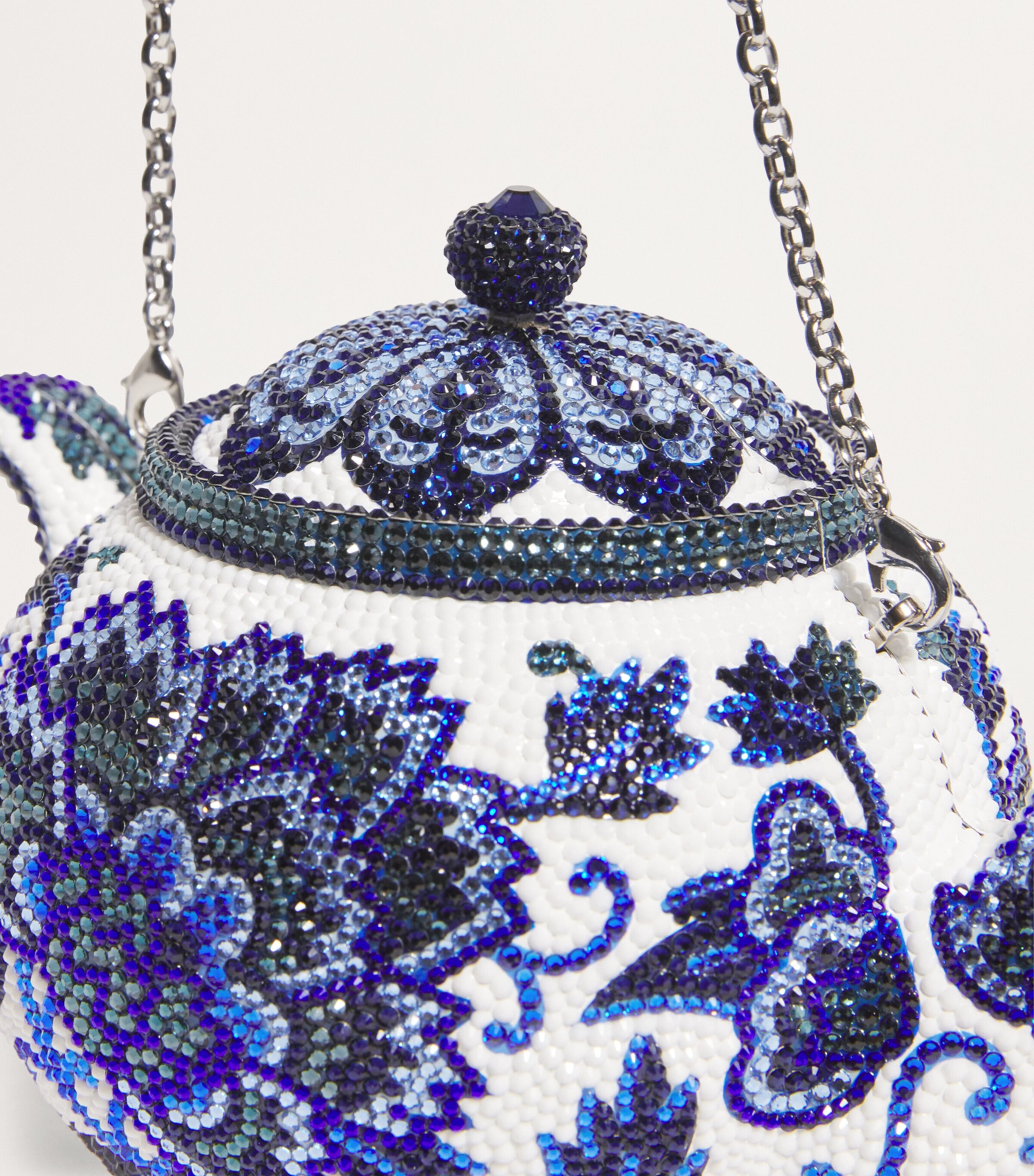 Judith Leiber Embellished Tranquili-Tea Teapot Clutch Bag Scbmt Slvr Cblt Mlti Image 6