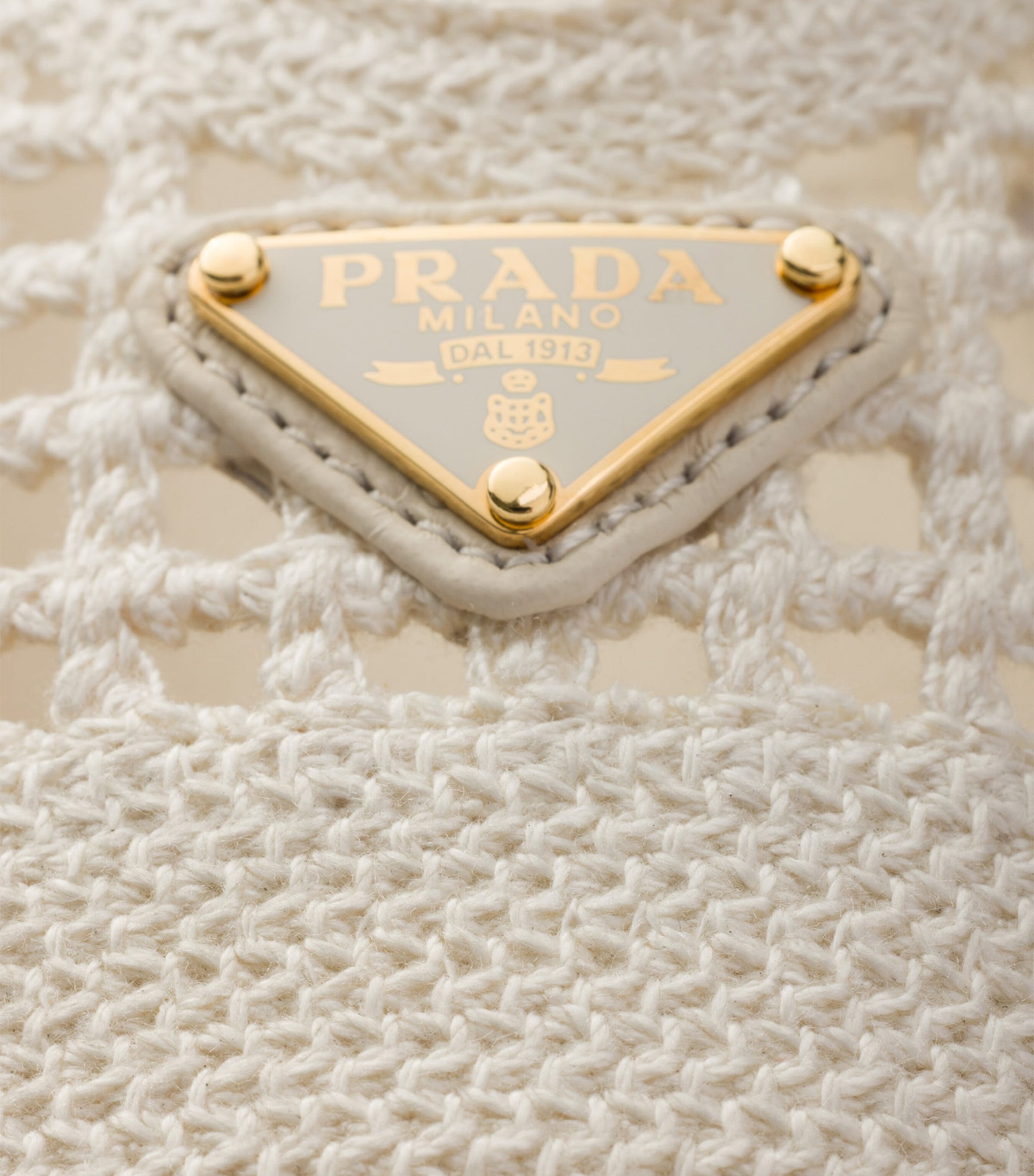 Prada Crochet Ballet Flats Neutral Image 6