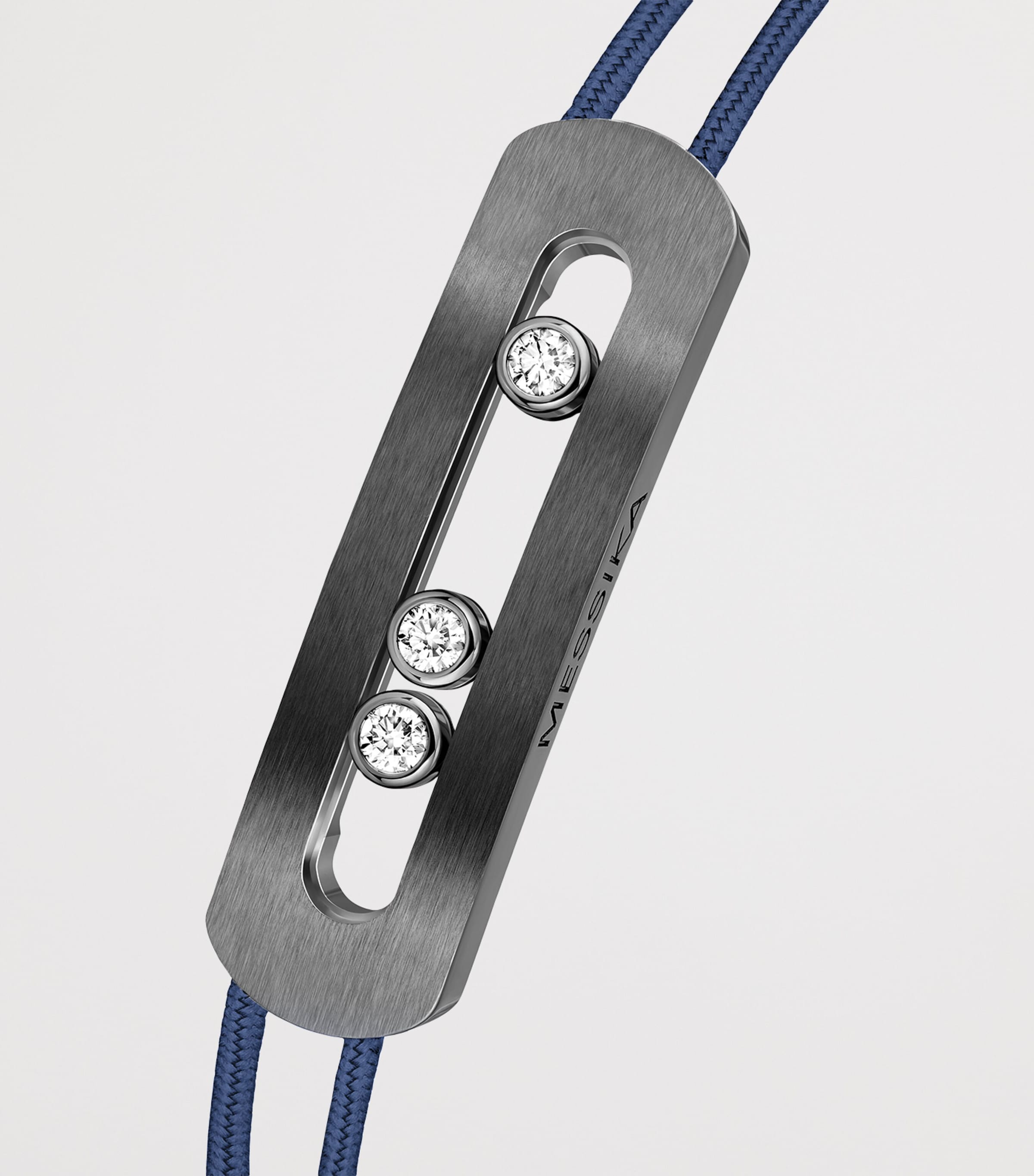 Messika Move Graphite Titanium and Diamond Cord Bracelet (0.23ct) Titanium Grey Image 3