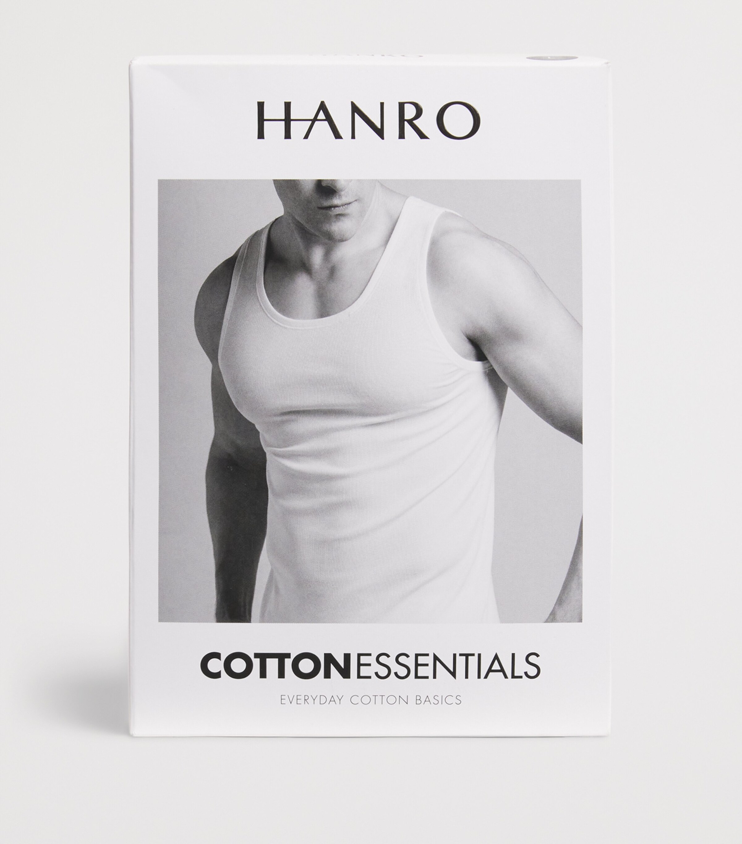 Hanro Mens Cotton Essentials Tank Top Black Image 4