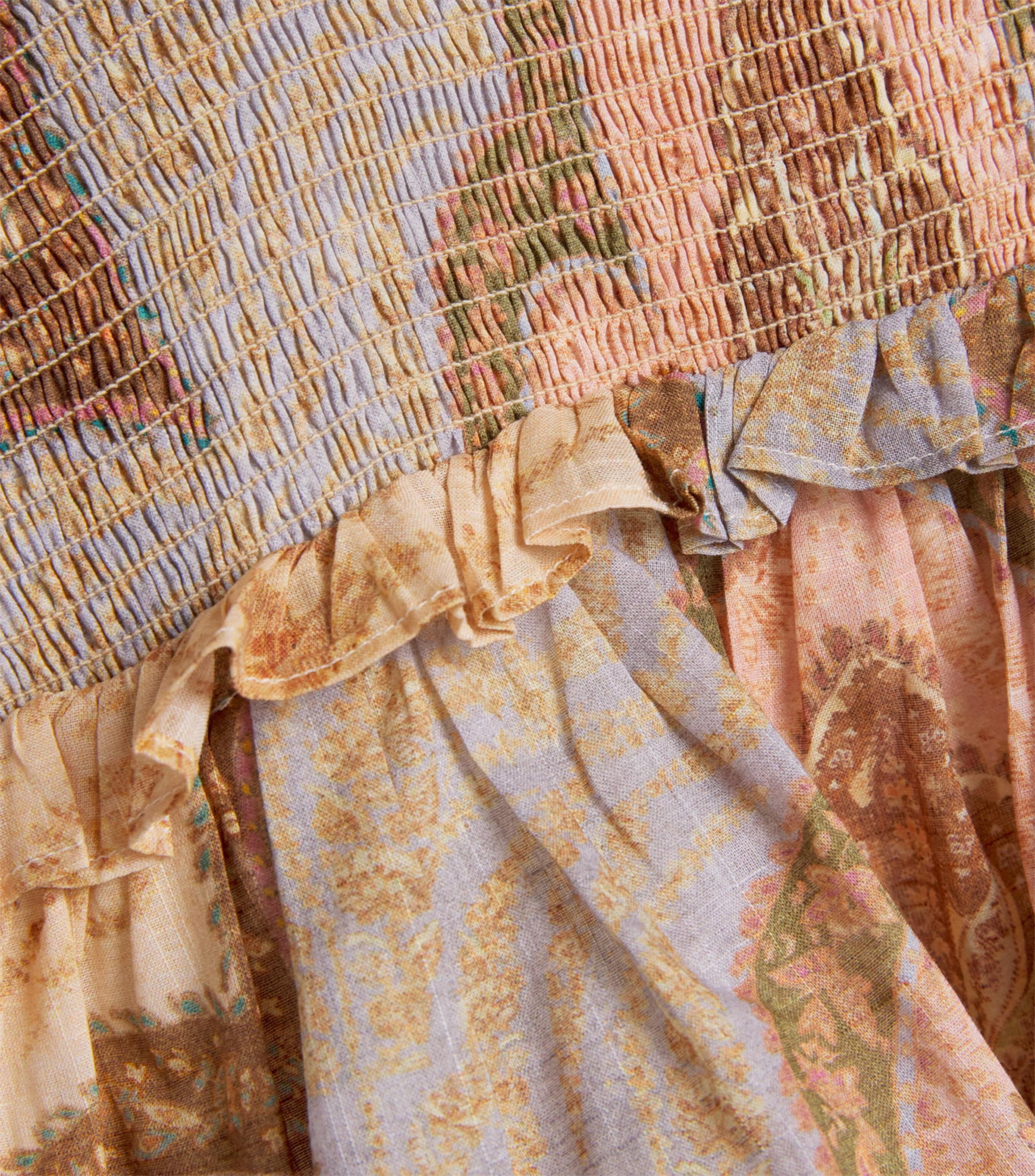 Zimmermann Kids Cotton Tiered Awaken Dress (1-12 Years) Tapestry Sand Multi Image 3