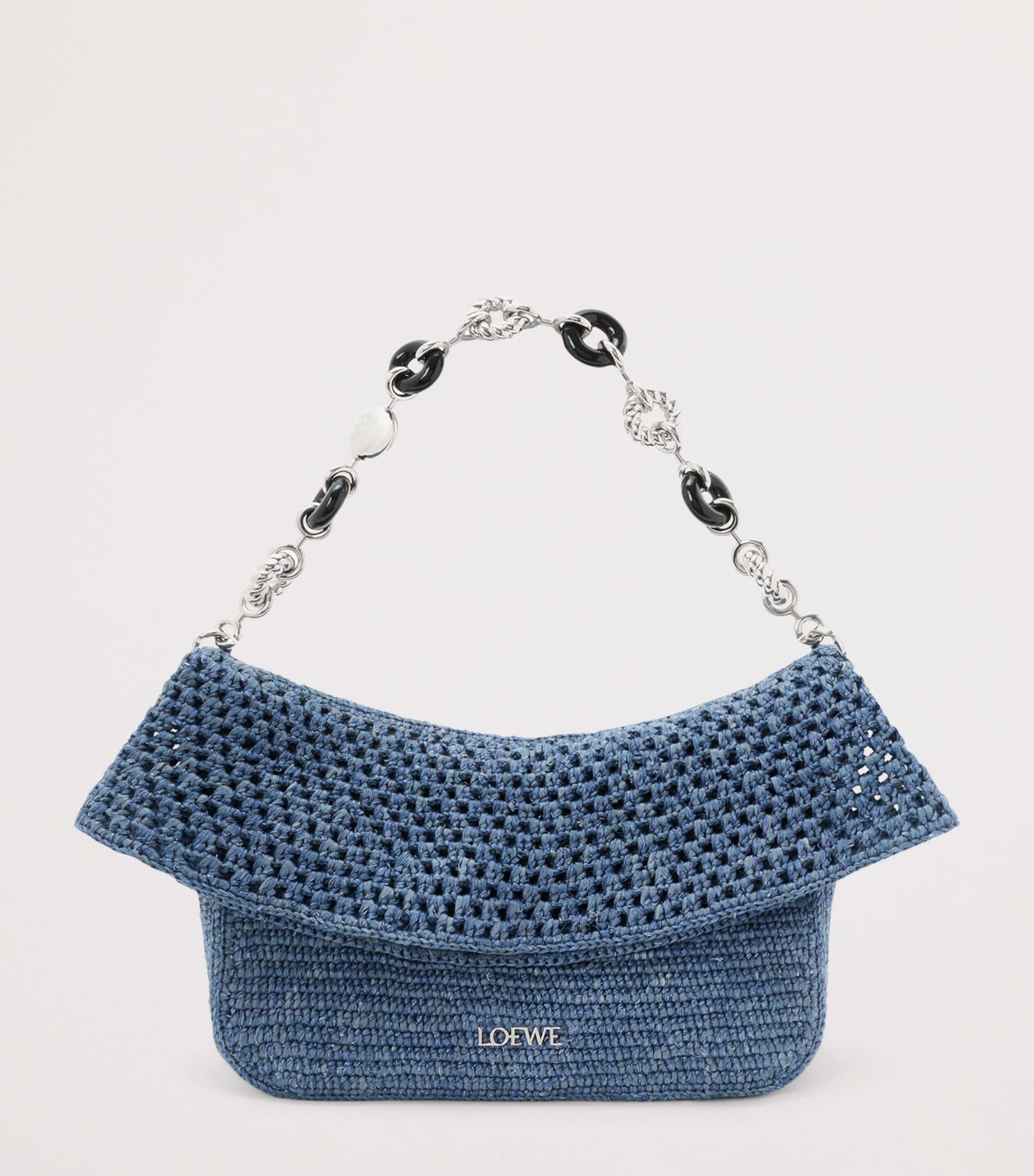 LOEWE Blue x Paula's Ibiza Medium Crochet Ola Bag Shoulder Bag