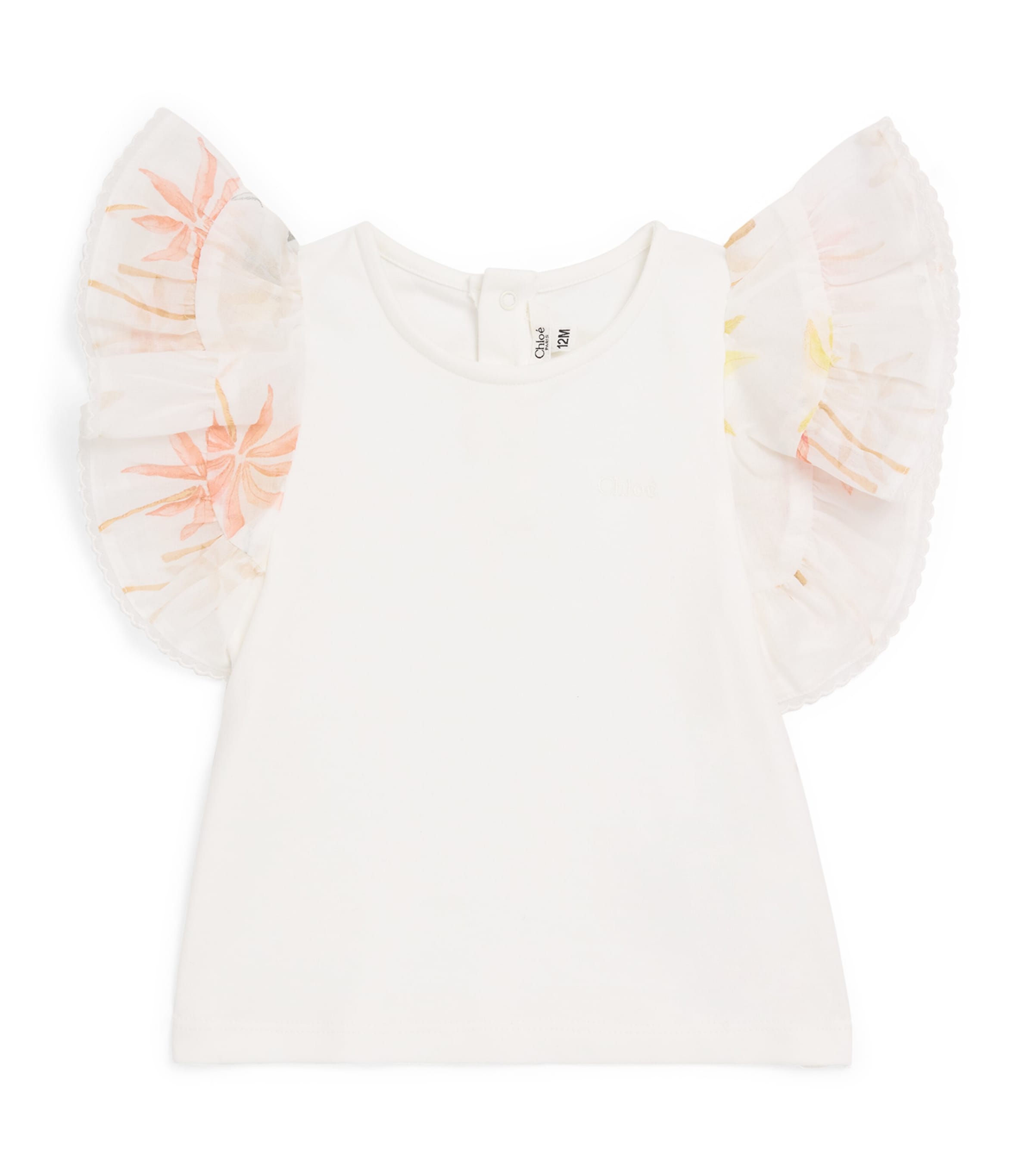 CHLOÉ COTTON RUFFLE-TRIM BLOUSE