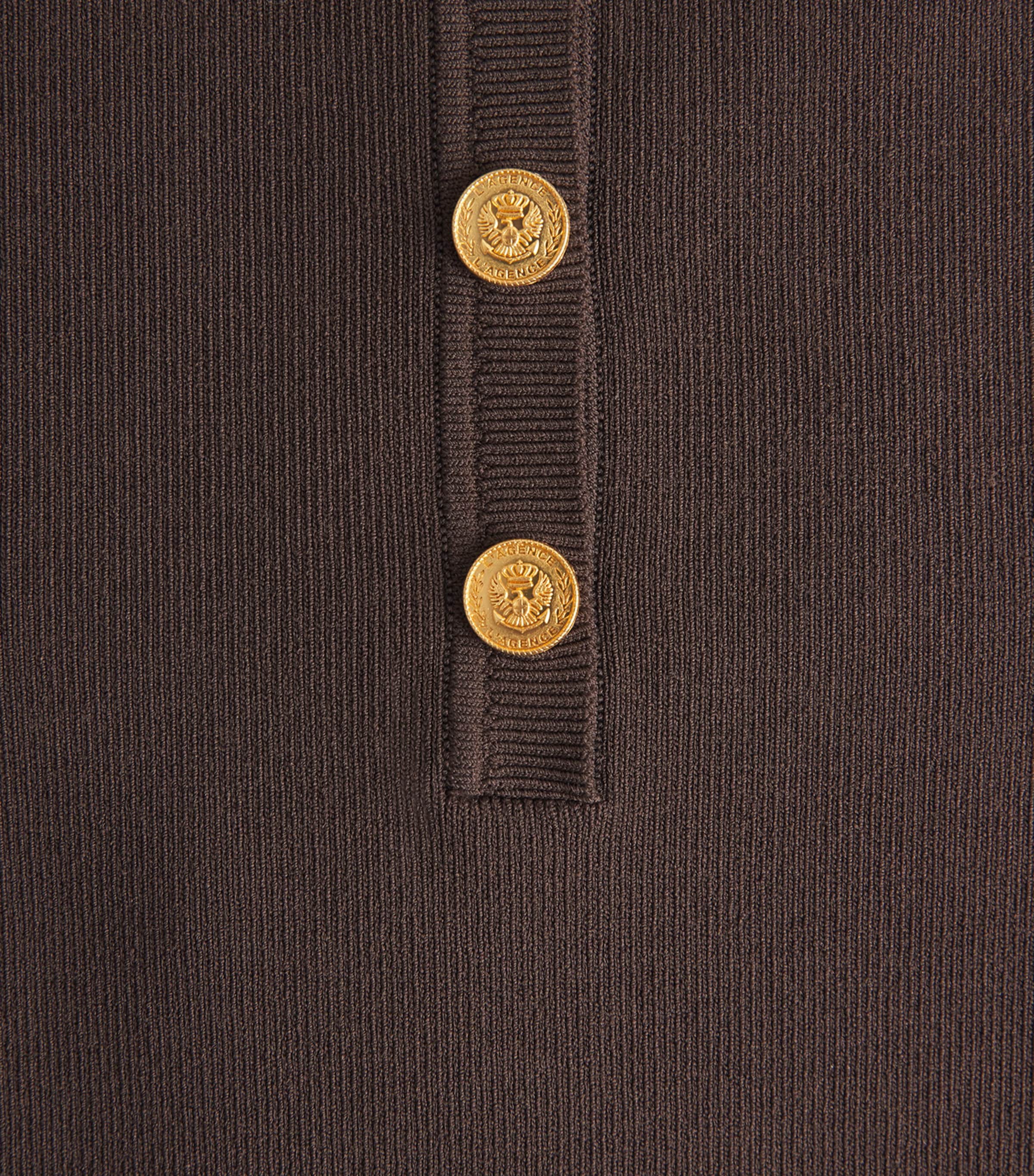 Knitted Elisabetta Bodysuit DARK BROWN/GOLD Image 5