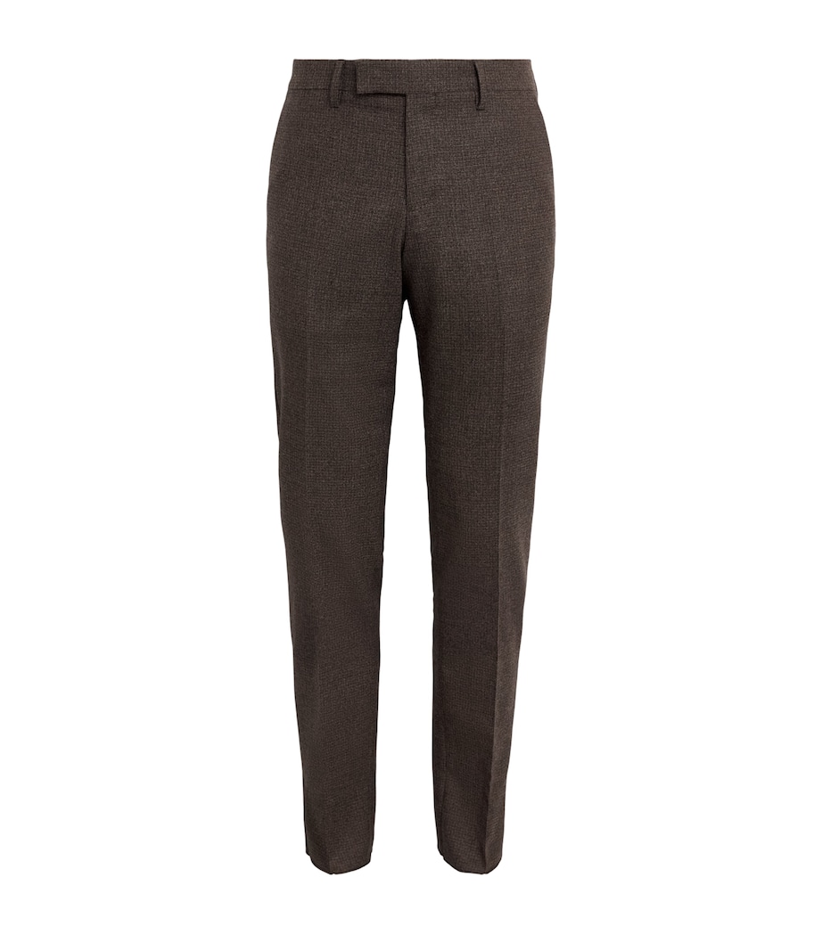 Lardini Mens Virgin Wool Check Trousers Brown Pdp Image 1