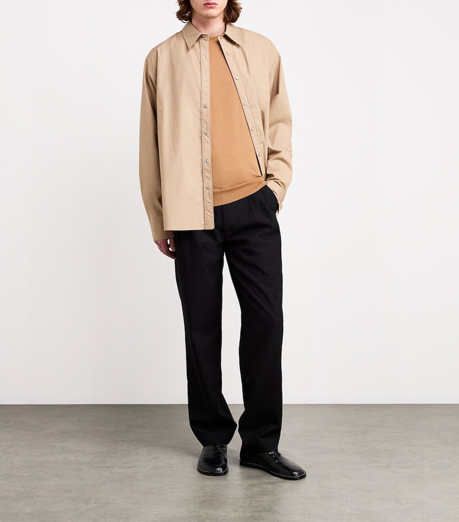 John Smedley Mens Merino Wool Lundy Sweater Nutmeg Image 2