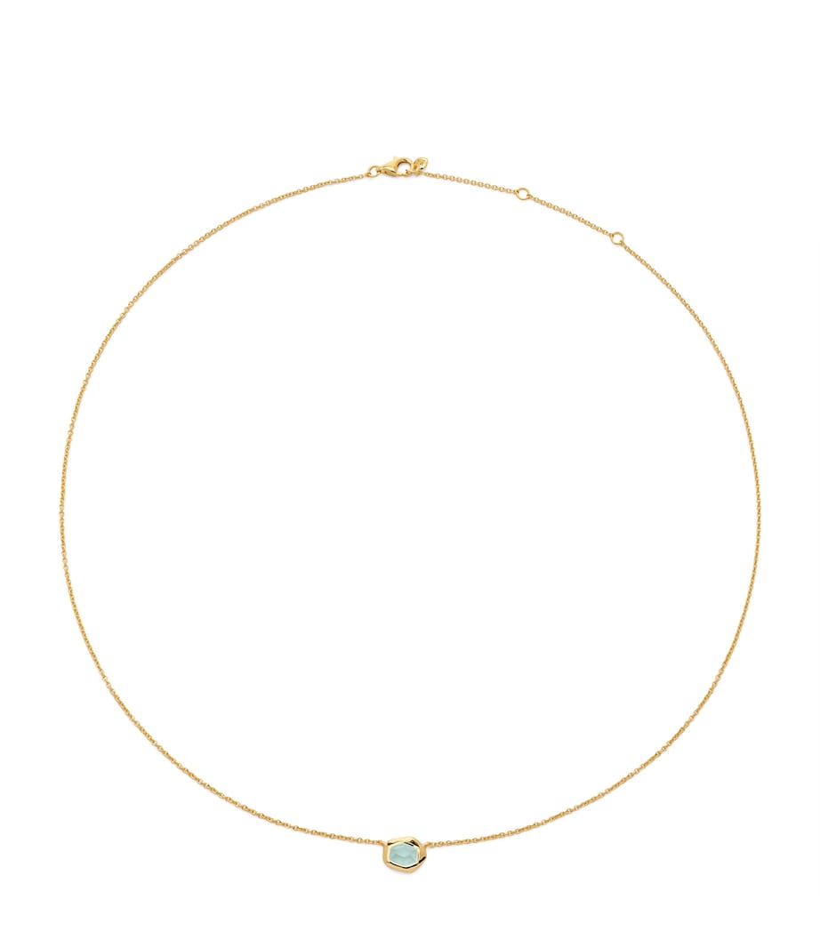 Small Gold Vermeil and Aquamarine Odyssey Necklace 18K GOLD VERMEIL Image 1