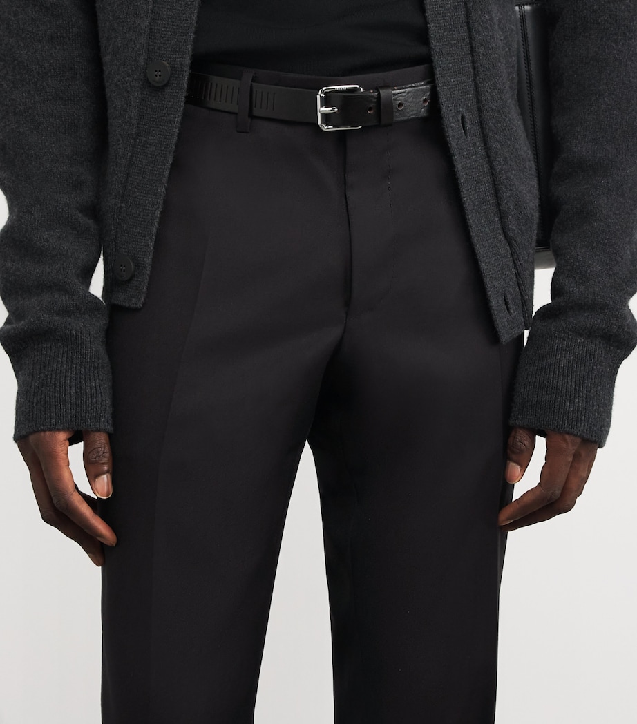 Wool Straight Trousers 10 BLACK Image 6