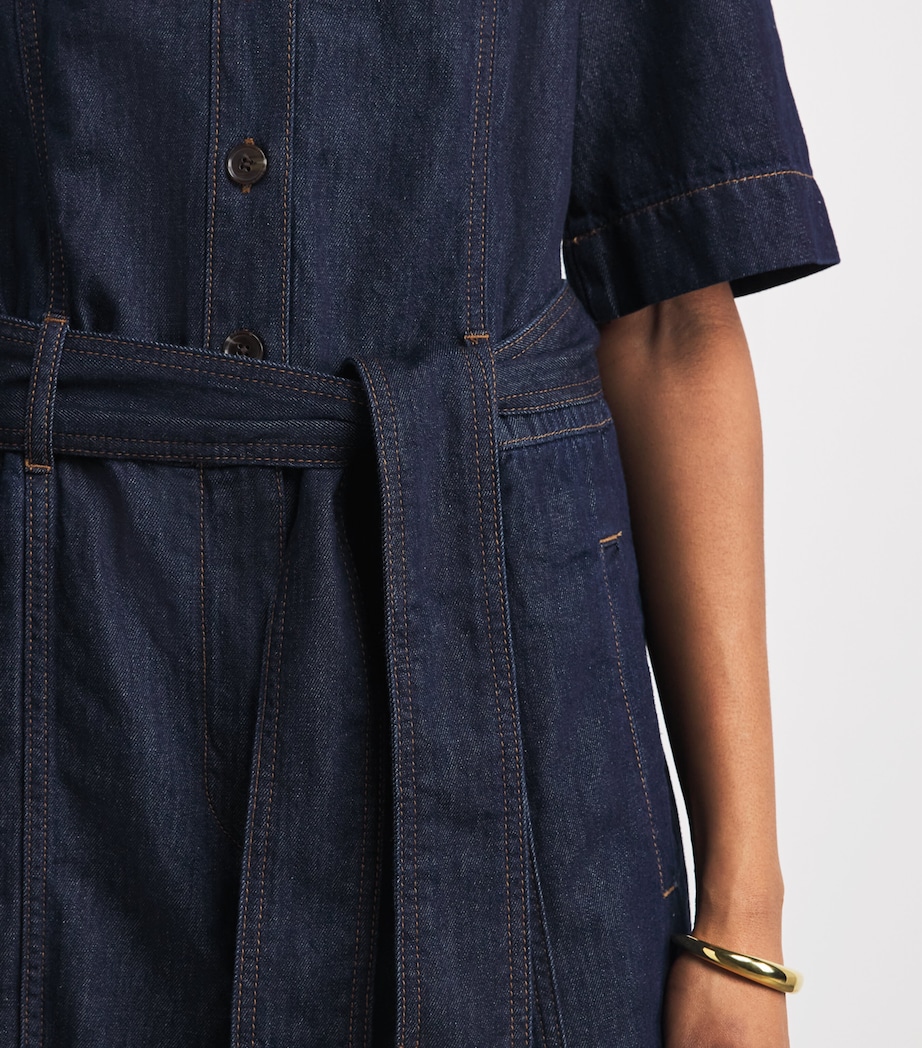 ME+EM Womens AM-PM Denim Jumpsuit Rinse Wash Image 3