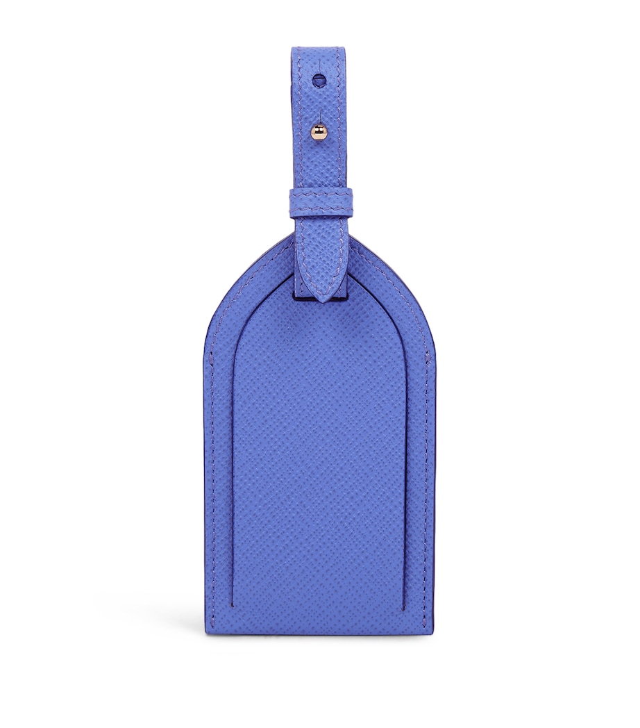 Smythson Calfskin Panama Luggage Tag Ultra Violet Image 1