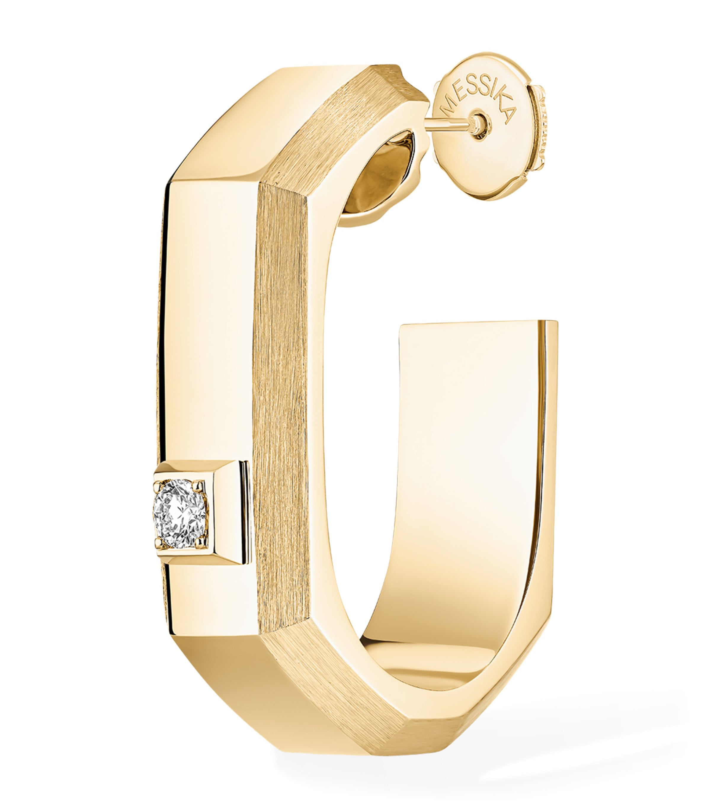 Messika Modernist Medium Yellow Gold and Diamond Single Hoop Earring (0.03ct) Yellow Gold Image 1