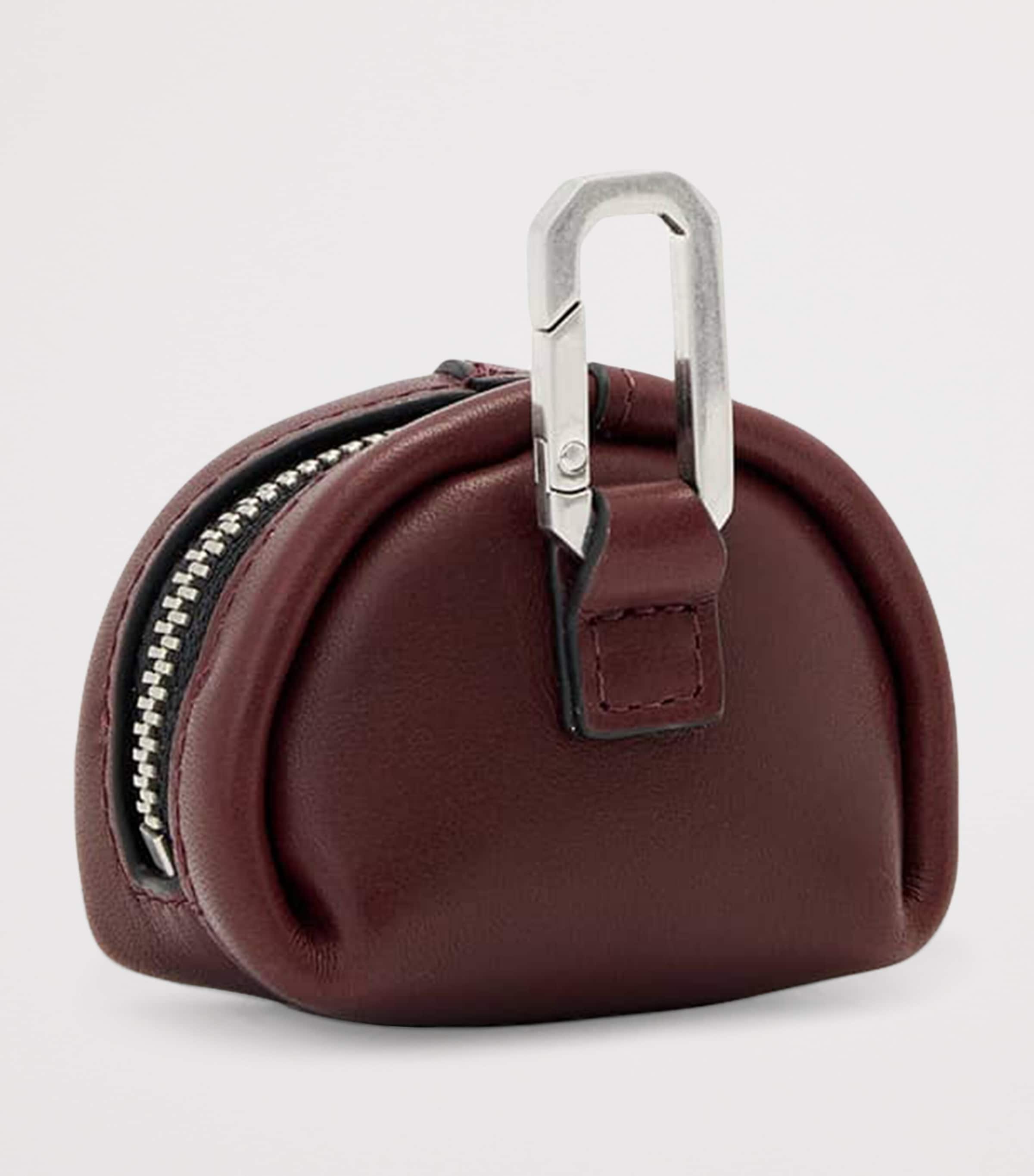 AllSaints Leather Rosalie AirPods Case Burgundy Red Image 5