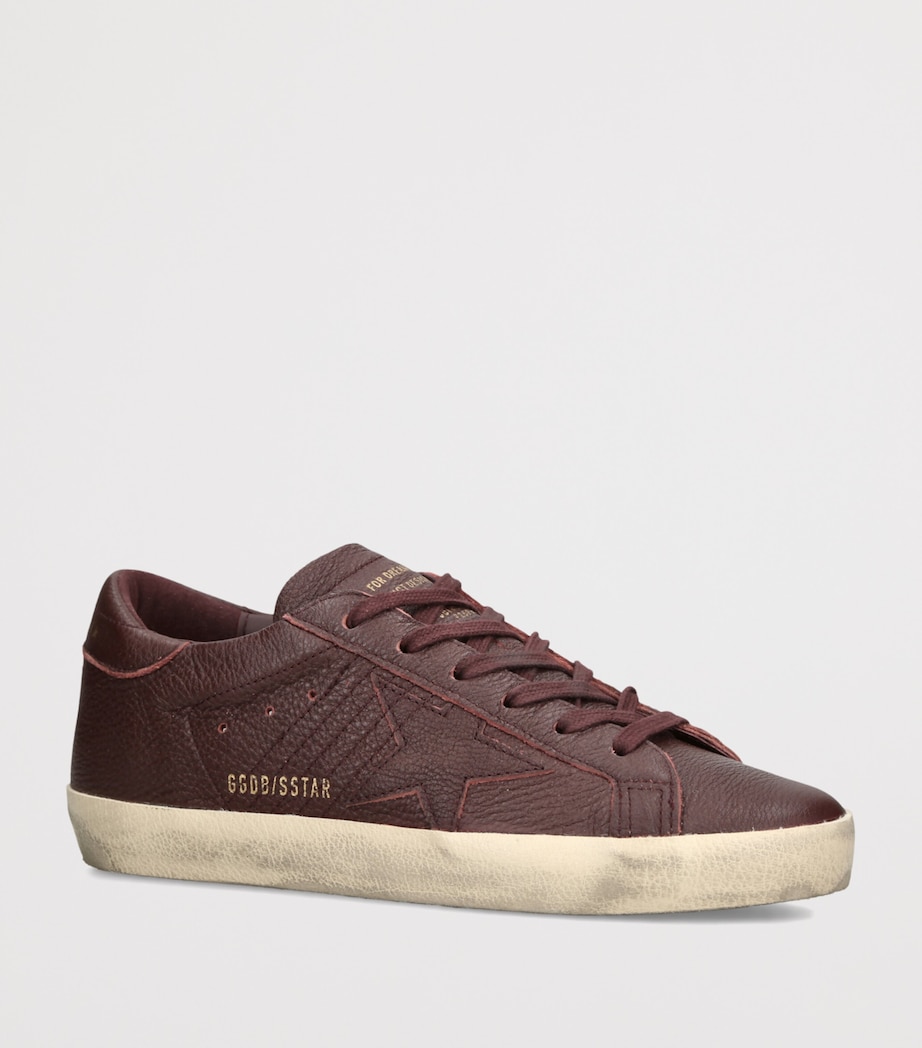 Golden Goose Leather Superstar Sneakers Wine Image 2