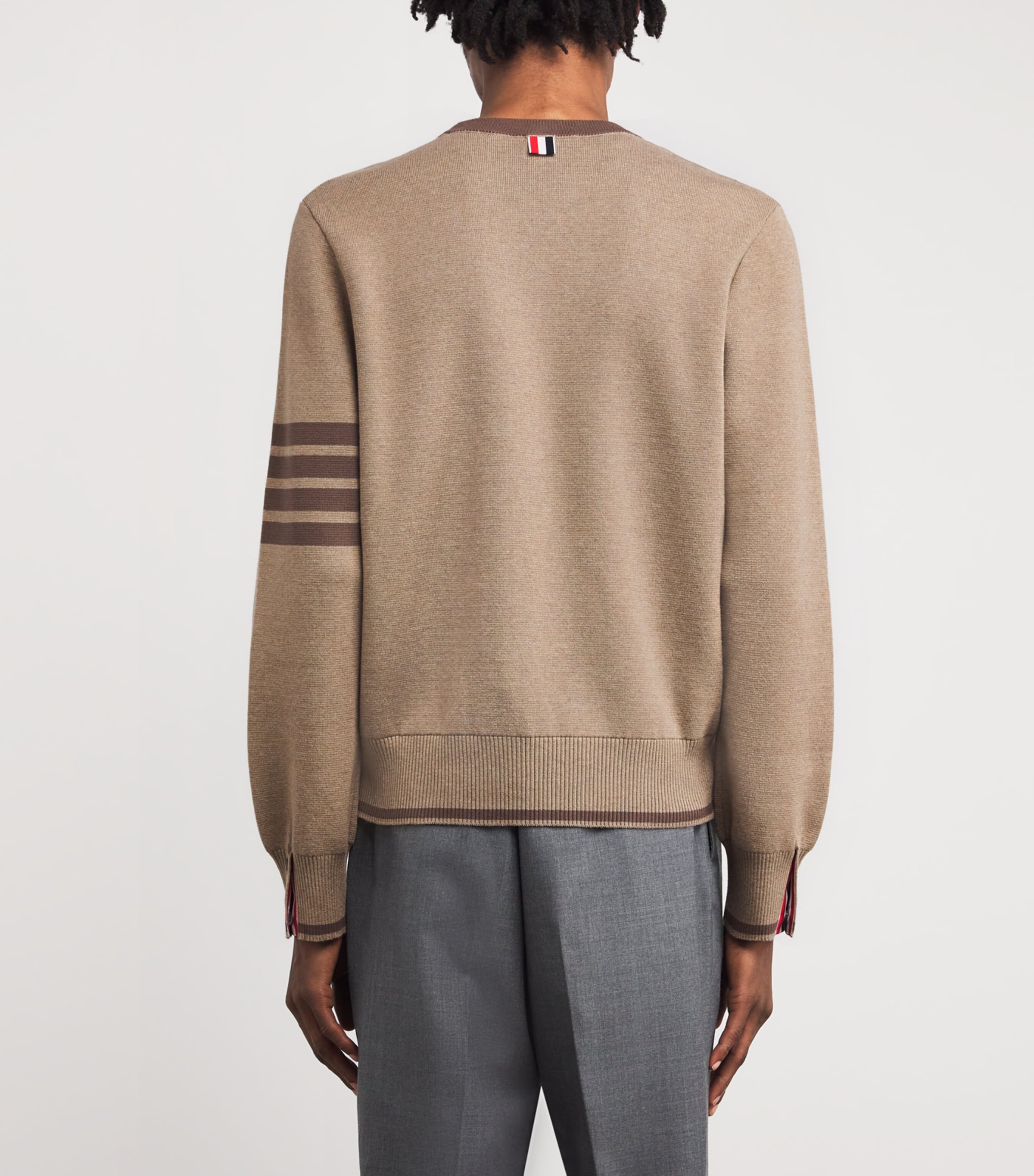 Thom Browne Mens Cotton Milano Stitch Sweatshirt Med Brown Image 4