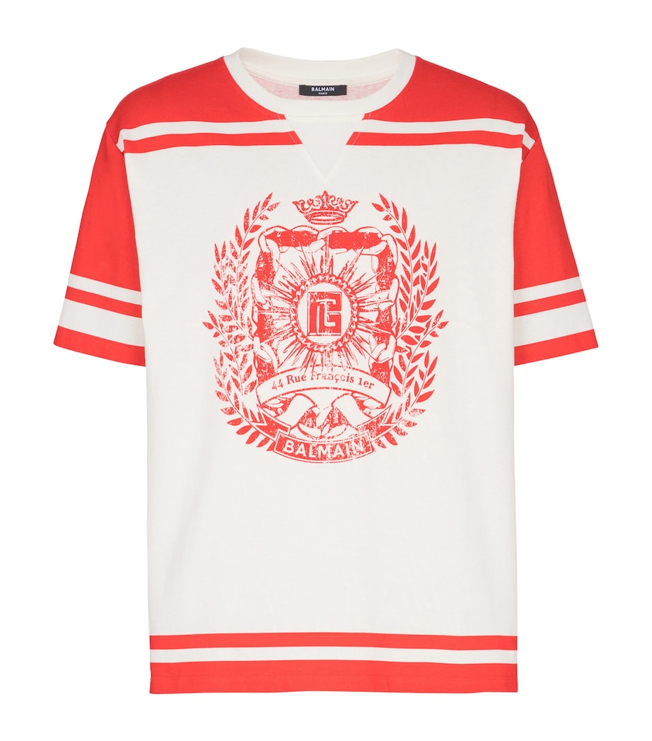 Varsity Print T-Shirt GUQ CREME/ROUGE Image 1