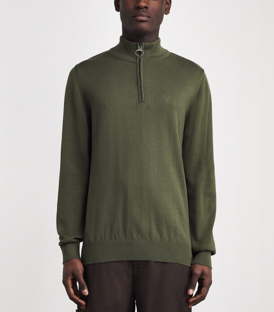 Cotton Half-Zip Sweater OL95 WINTER MOSS Image 3