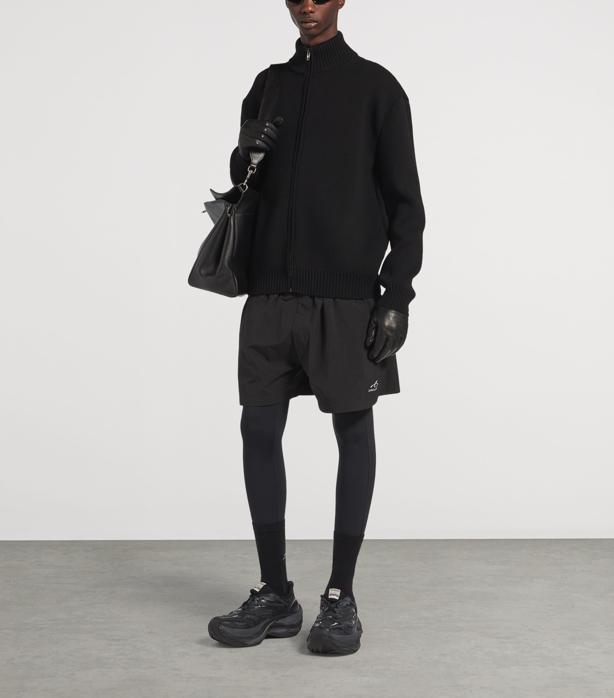 Balenciaga Mens Wool Artwork Patch Zip-Up Jacket Image 2