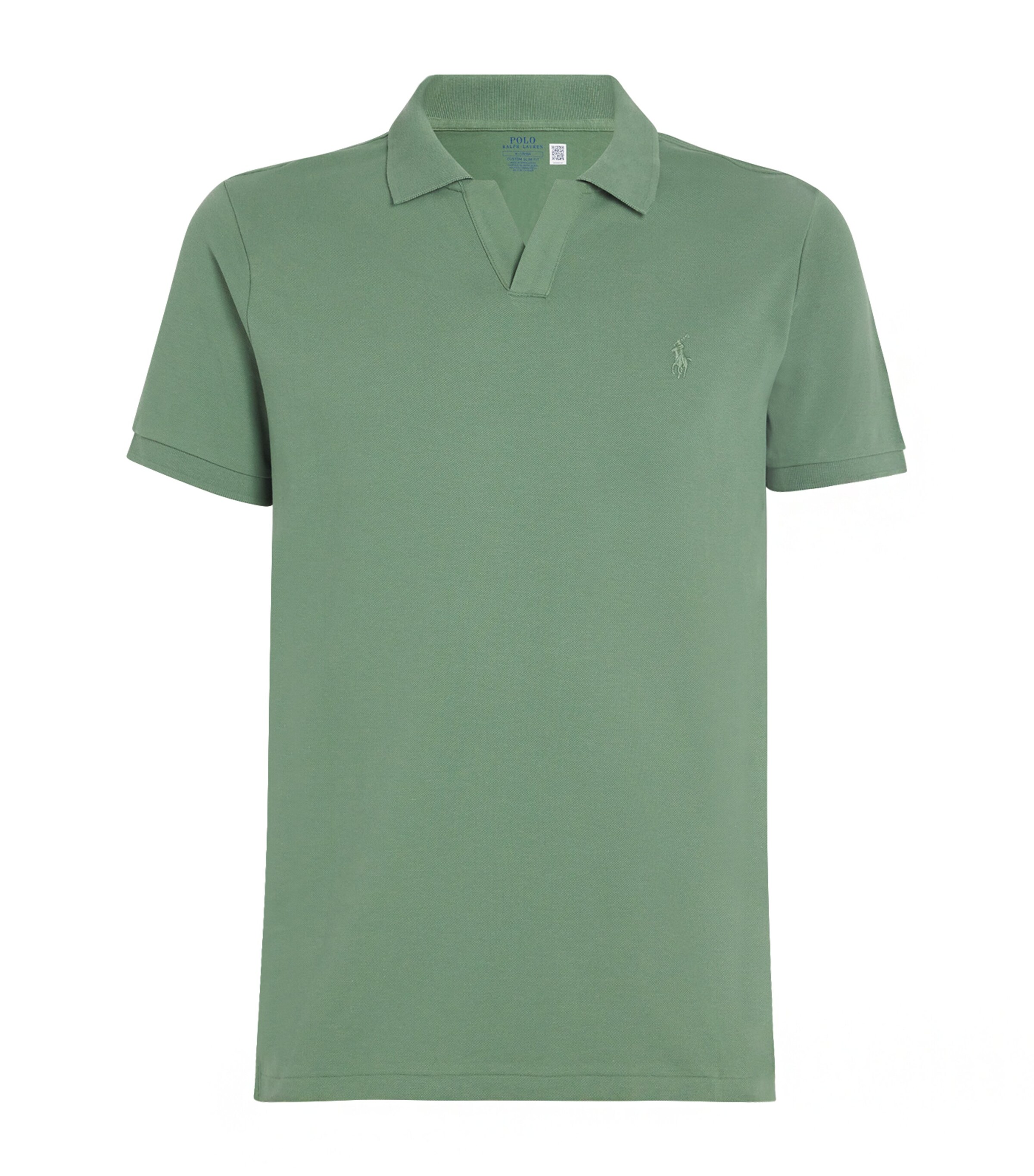 Polo Ralph Lauren Mens Stretch Cotton Custom-Fit Polo Shirt Green Image 1