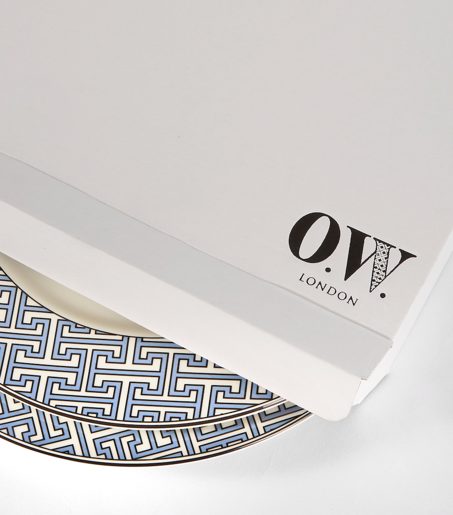 Set of 2 Maze Dinner Plates (26cm) BLUE Image 4