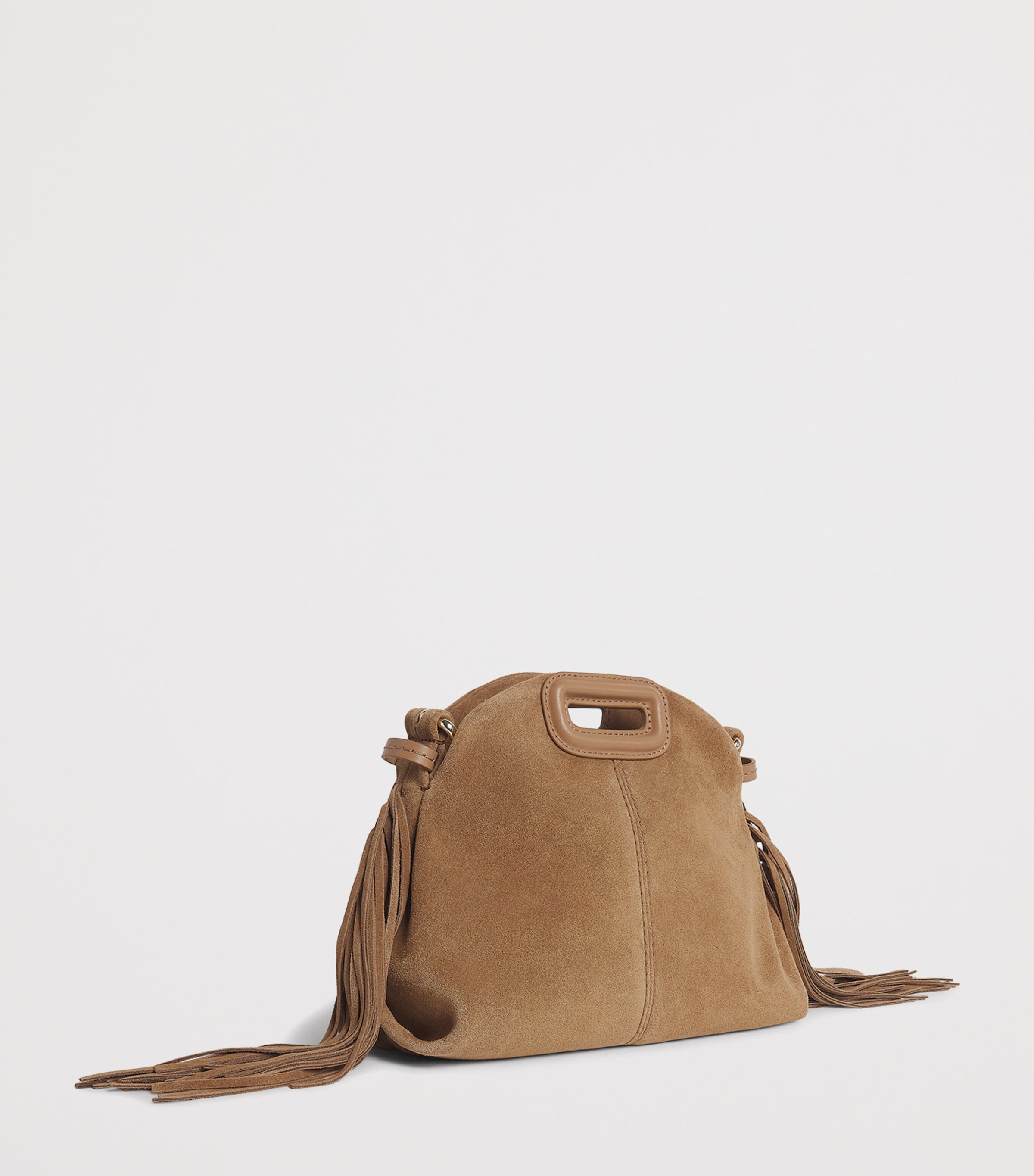 Maje Leather Miss M Shoulder Bag Camel Image 3