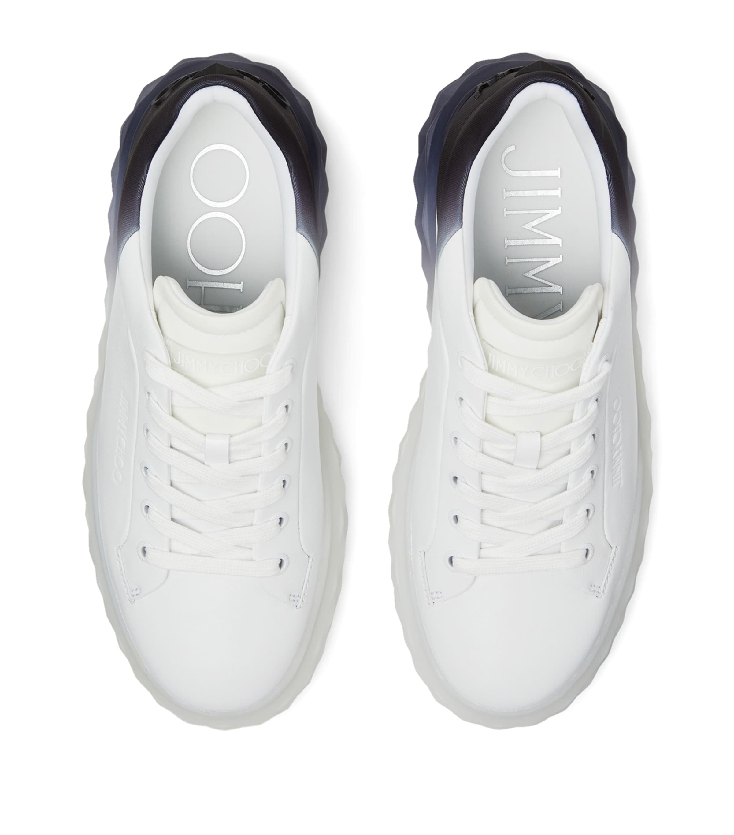 Diamond Maxi Leather Sneakers V WHITE/BLACK MIX Image 5