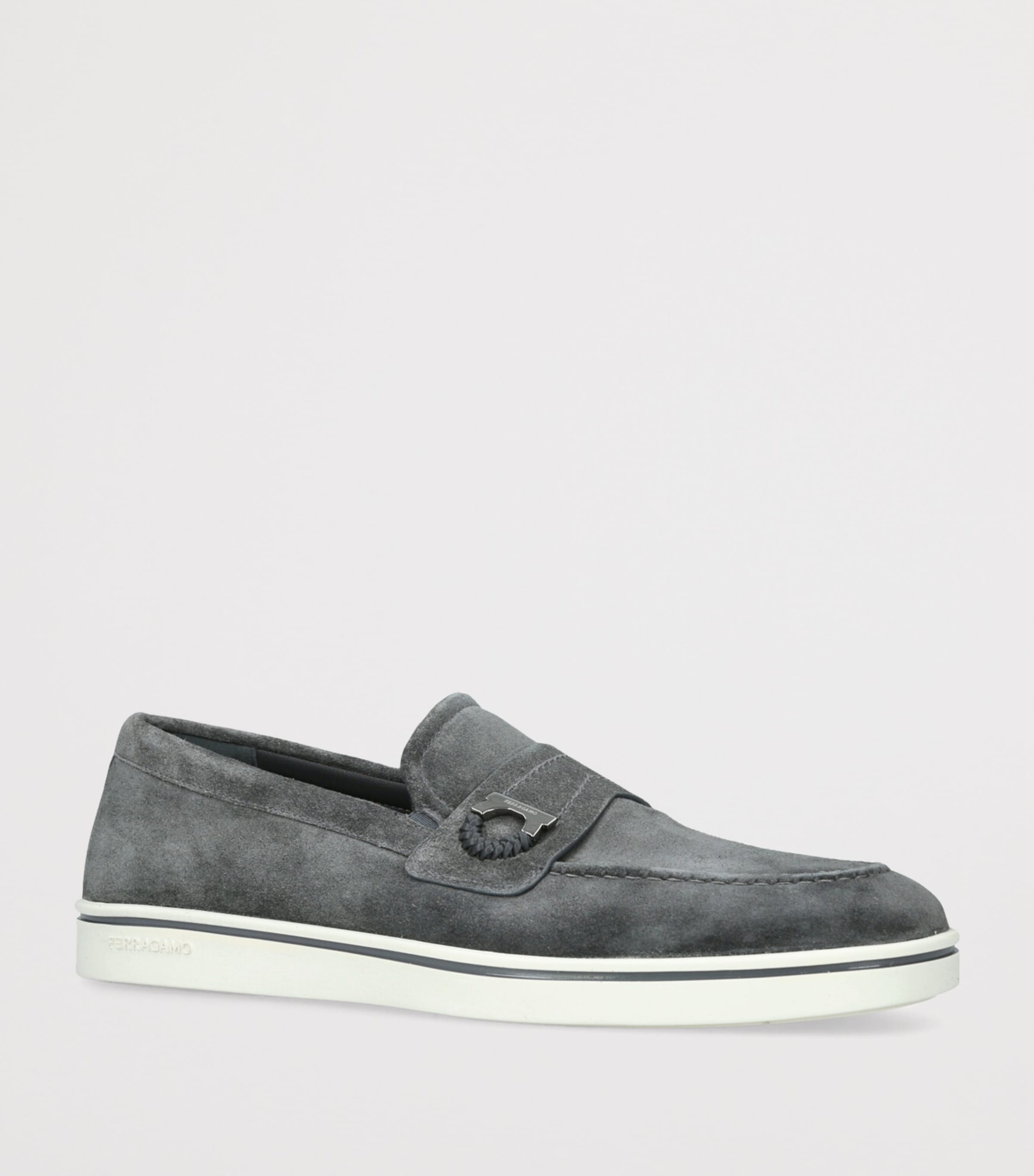 Salvatore Ferragamo Grey Suede Loafers N250-5 Ferragamo - Grandioso Gray Suede Loafer | Mitchell Stores main image 2