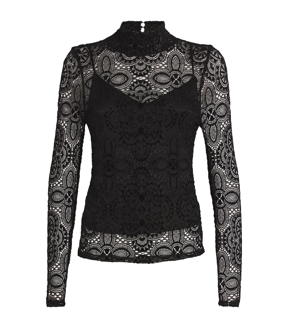 Lace Ursula Rollneck Top BLACK Image 1