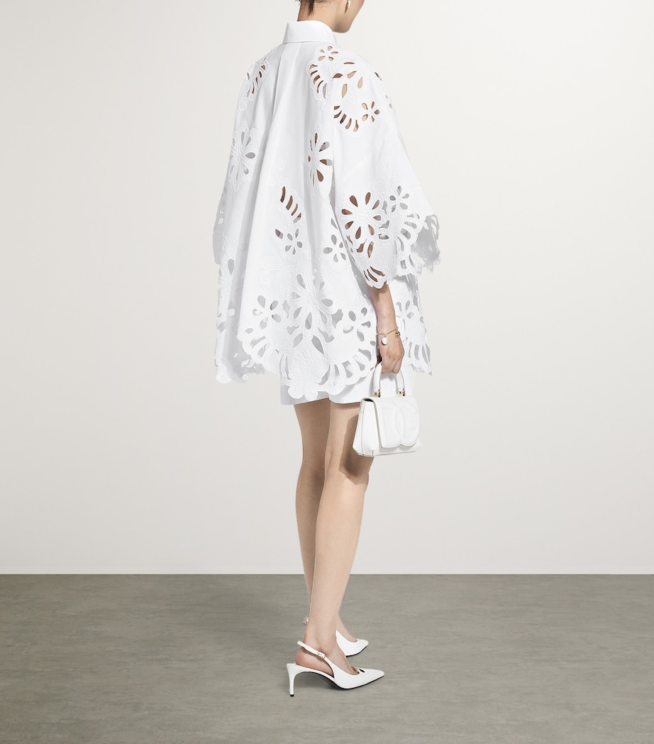 Dolce&Gabbana Womens Floral Cut-Out Shirt Optical White Image 3