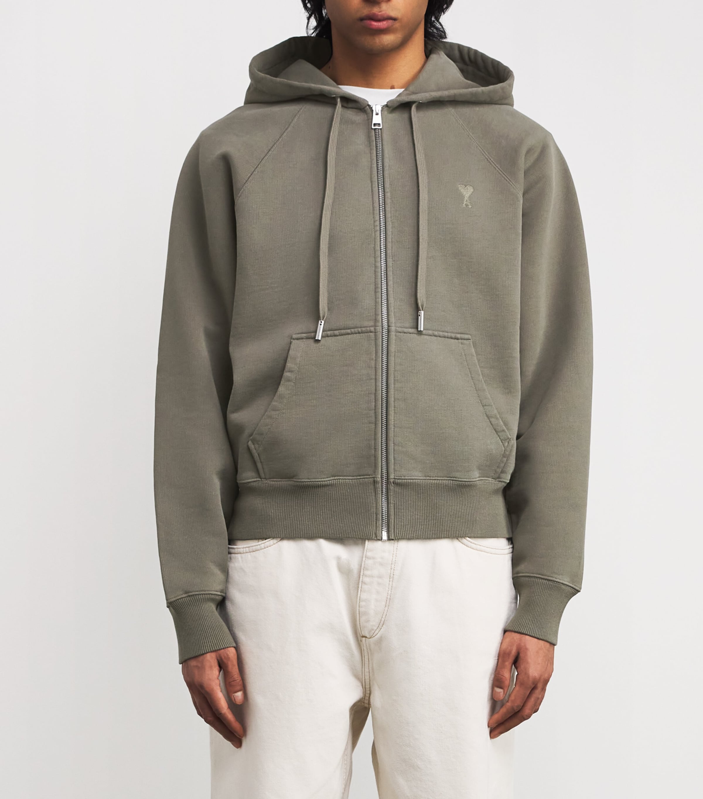 Organic Cotton Ami de Coeur Zip-Up Hoodie GRIS FUME/0953 Image 3
