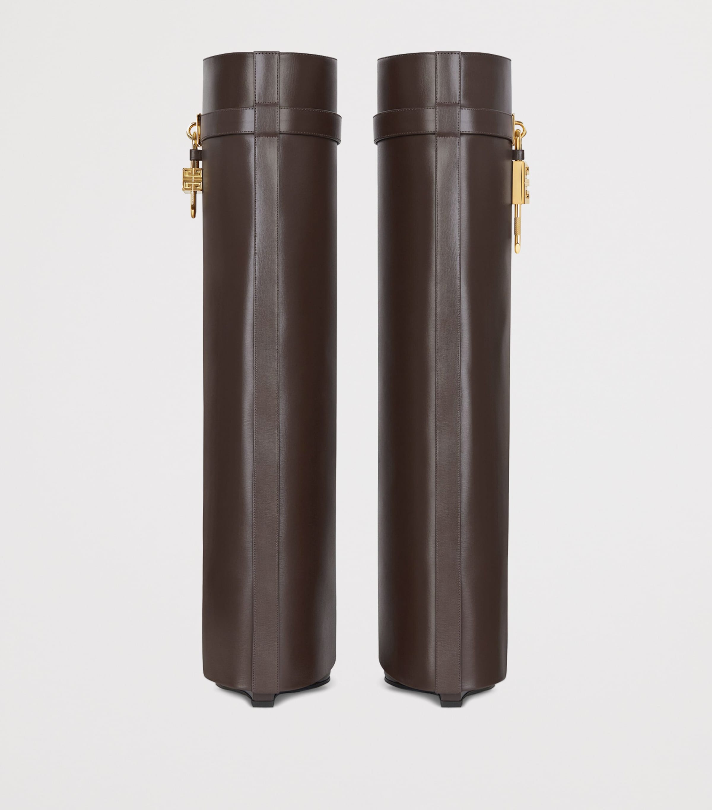 Givenchy Brown Leather Shark Lock Knee-High Boots 90 | Harrods US