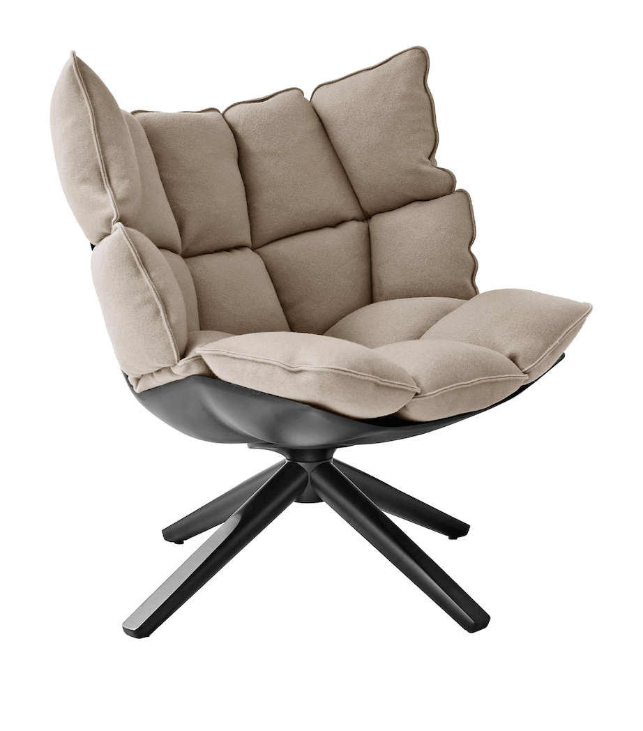 Husk Swivel Chair and Footstool EGO GREY WOOL 151 Image 1