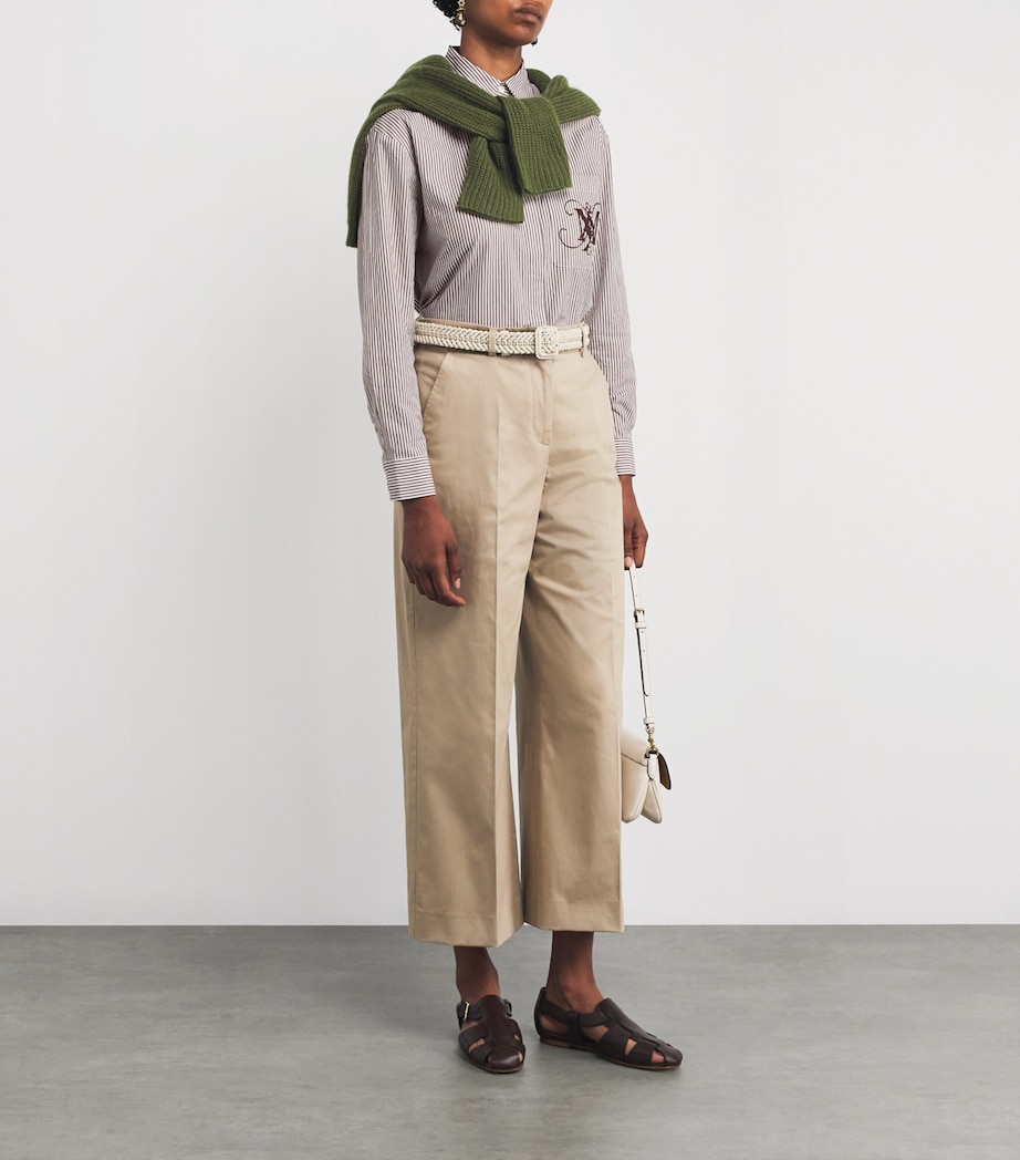 Cotton Stripe Monogram Shirt OPTICAL WHITE Image 2