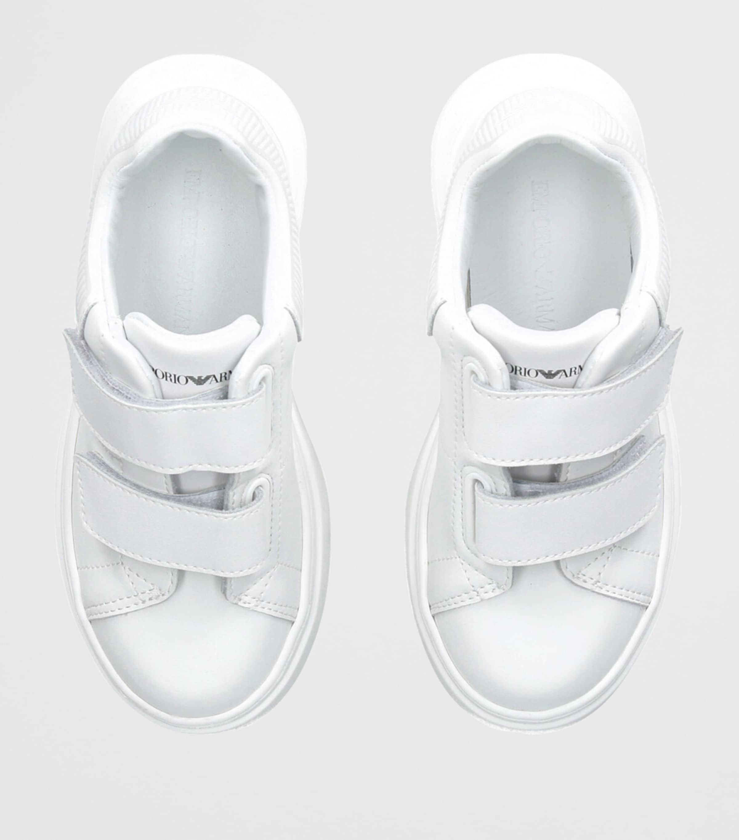 Leather Velcro Sneakers WHITE Image 4