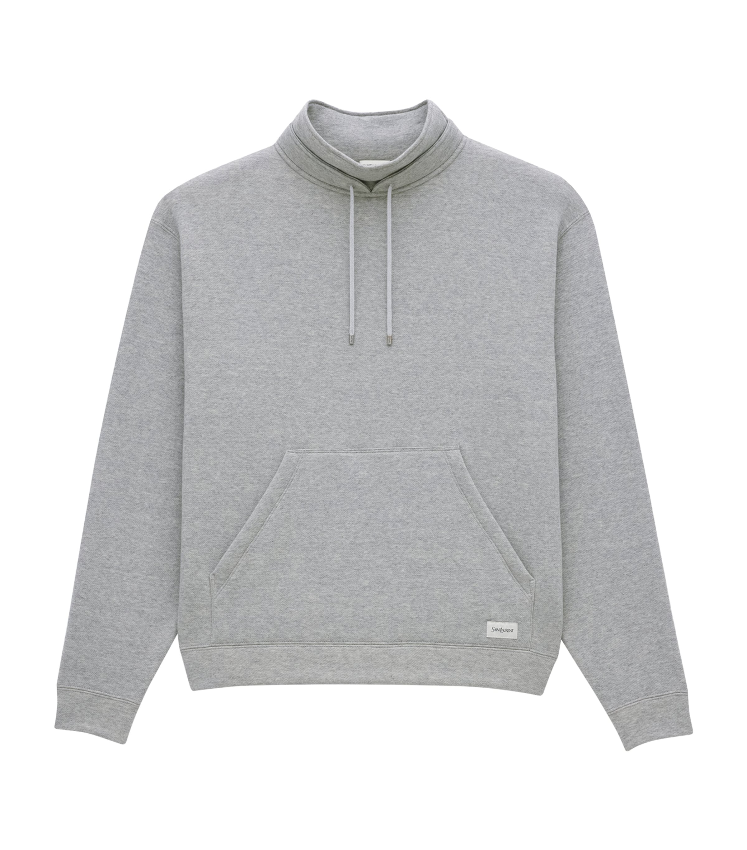 Shop Saint Laurent Cotton High-neck Sweatshirt In Grey